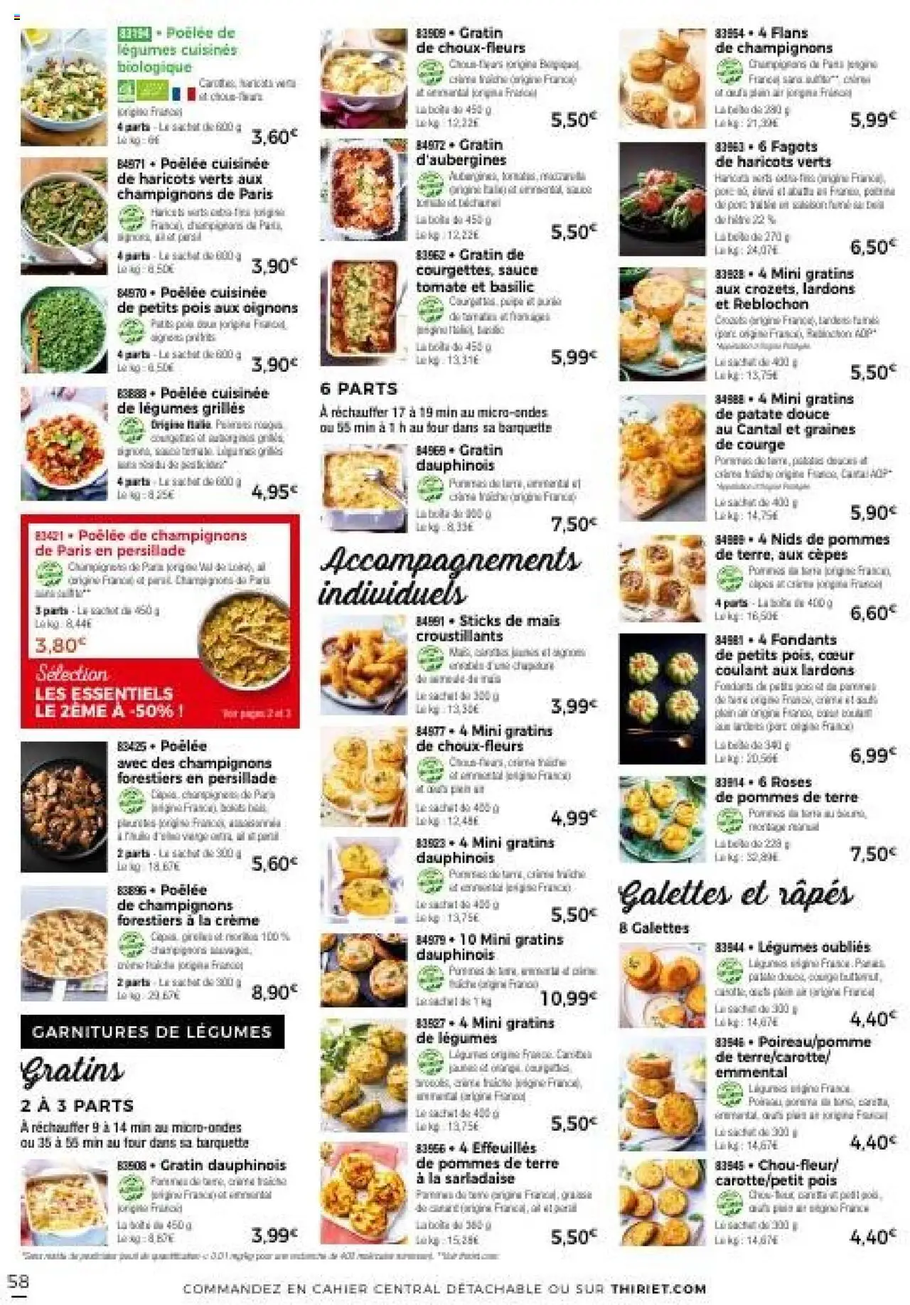 {H1} | Page: 58 | Produits: Haricots verts, Pois, Oignons, Carotte