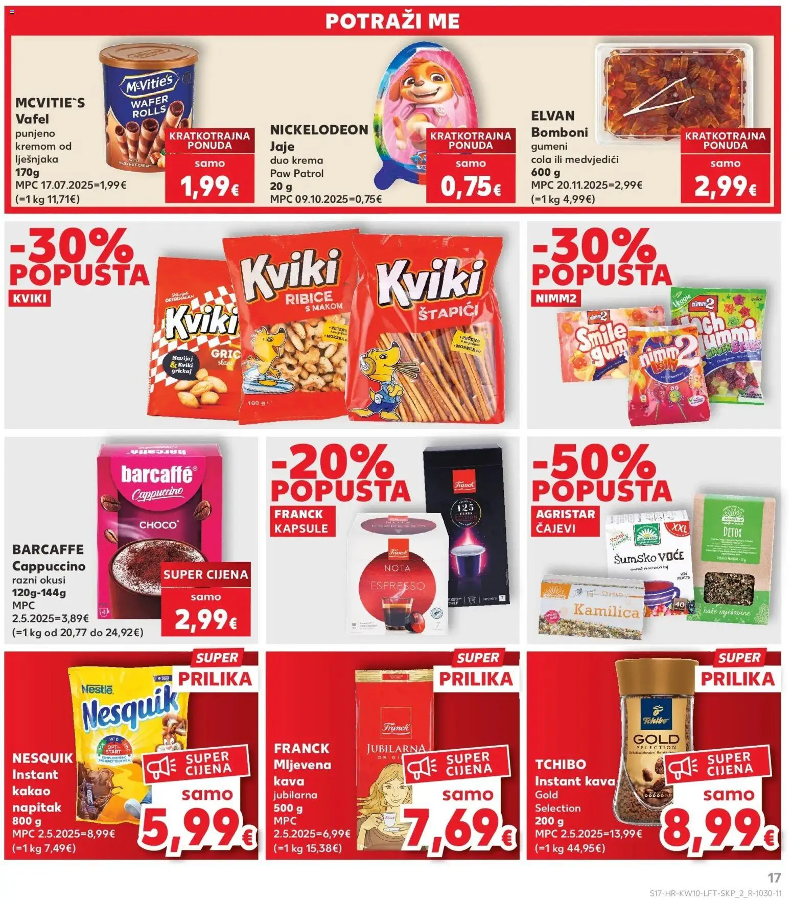 Kaufland katalog | vrijedi od 04.03.2026 | Stranica: 17 | Proizvodi: Barcaffe, Nesquik, Štapići, Cappuccino