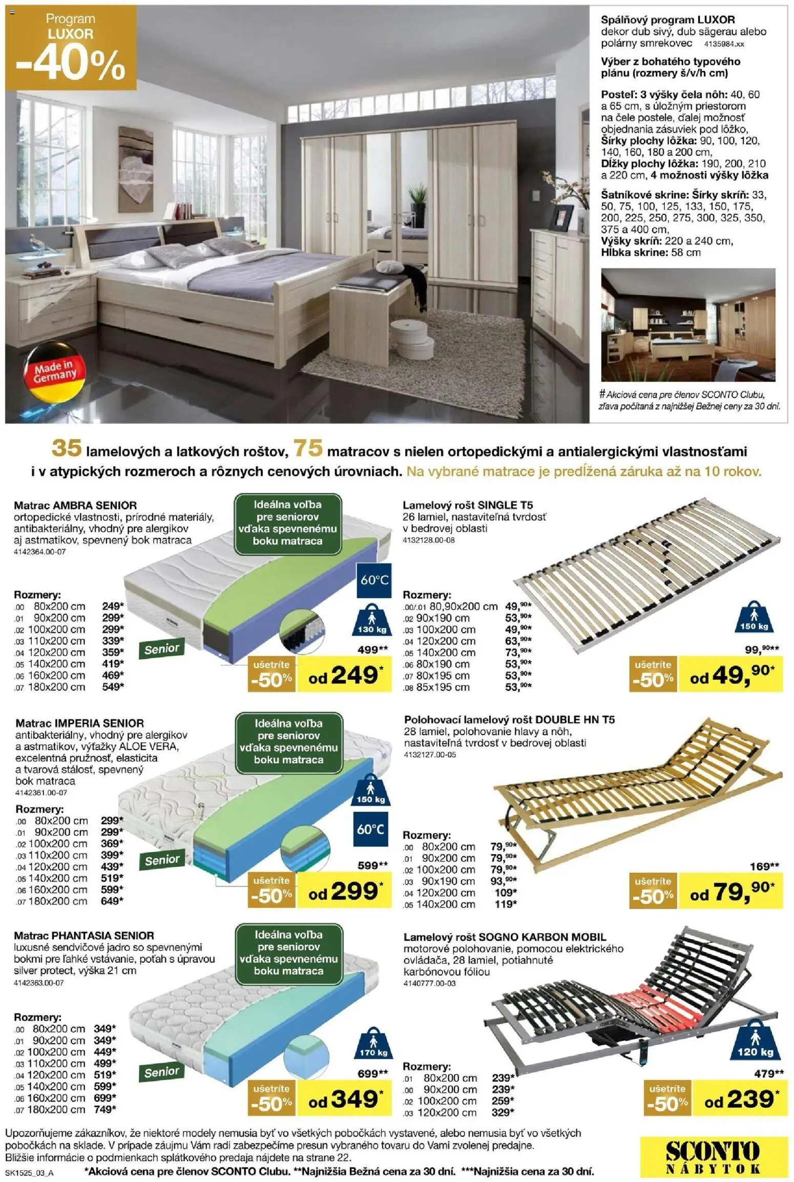 Nové Sconto nábytok akcie – leták je platný od 26.11.2025 | Strana: 3 | Produkty: Matrace, Nábytok, Matrac, Šatníkové skrine