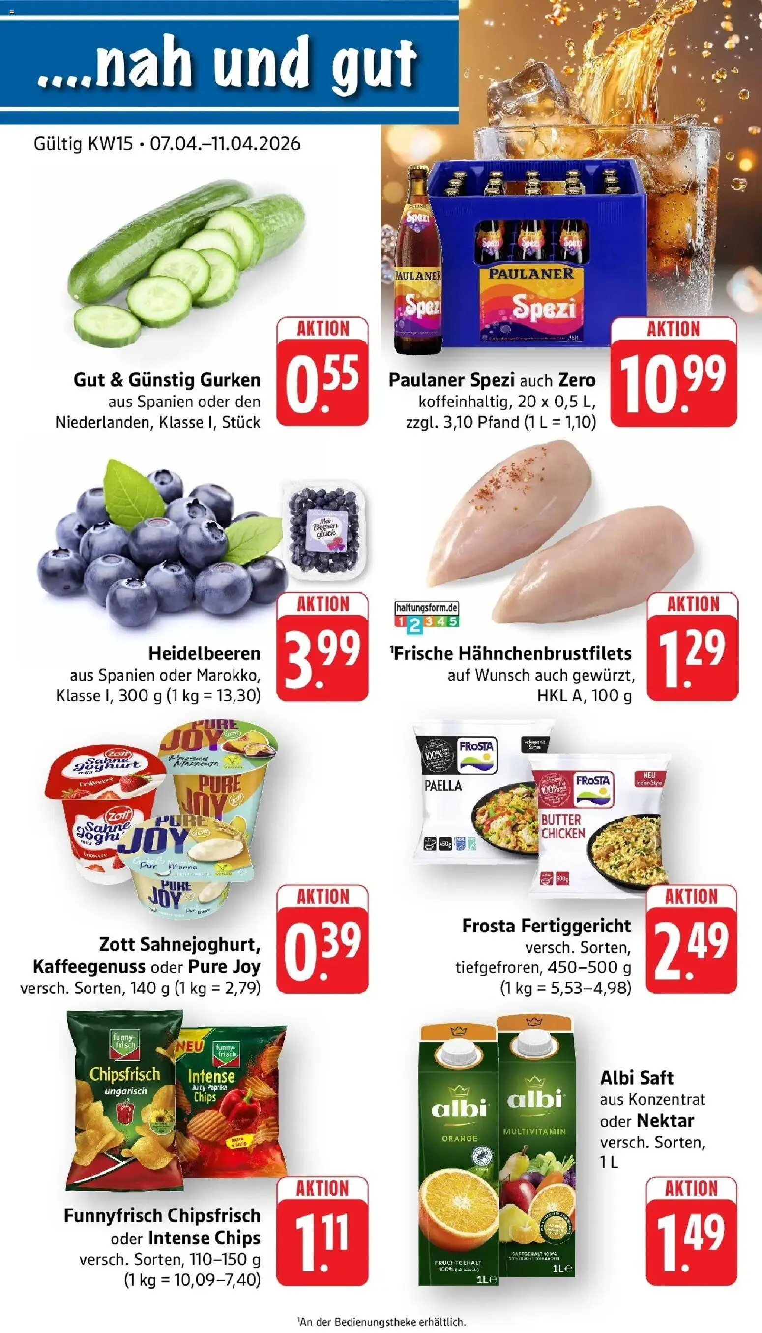 Edeka prospekt Offenburg-Zunsweier	 – gültig ab 05.04.2026 | Seite: 1 | Produkte: Funny frisch, Chips, Sahne, Gurken