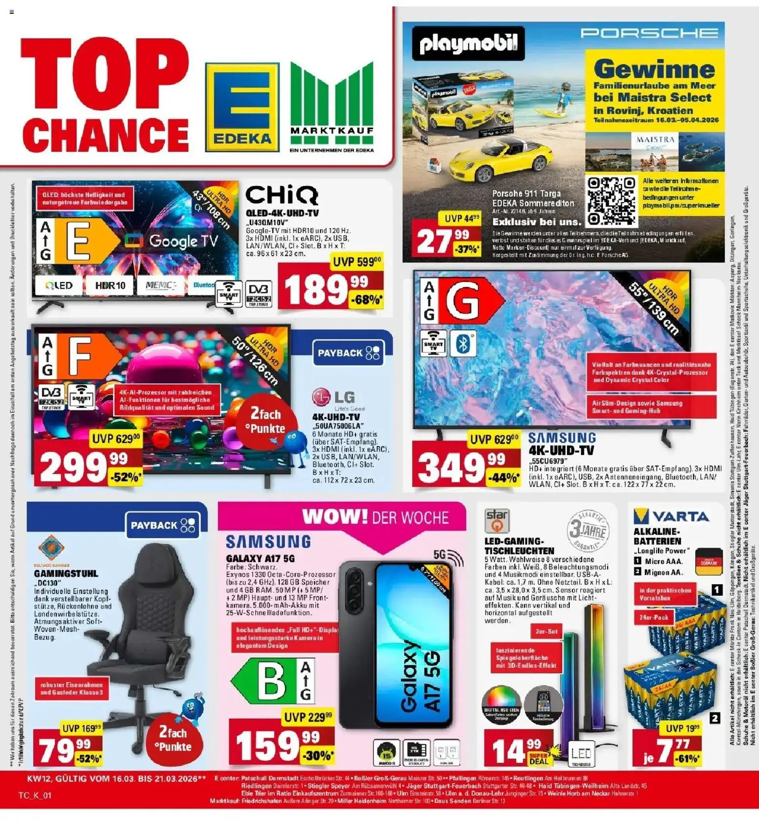 Angebote – gültig ab 16.03.2026 | Seite: 64 | Produkte: Berliner, Kabel, Batterien, Gamingstuhl