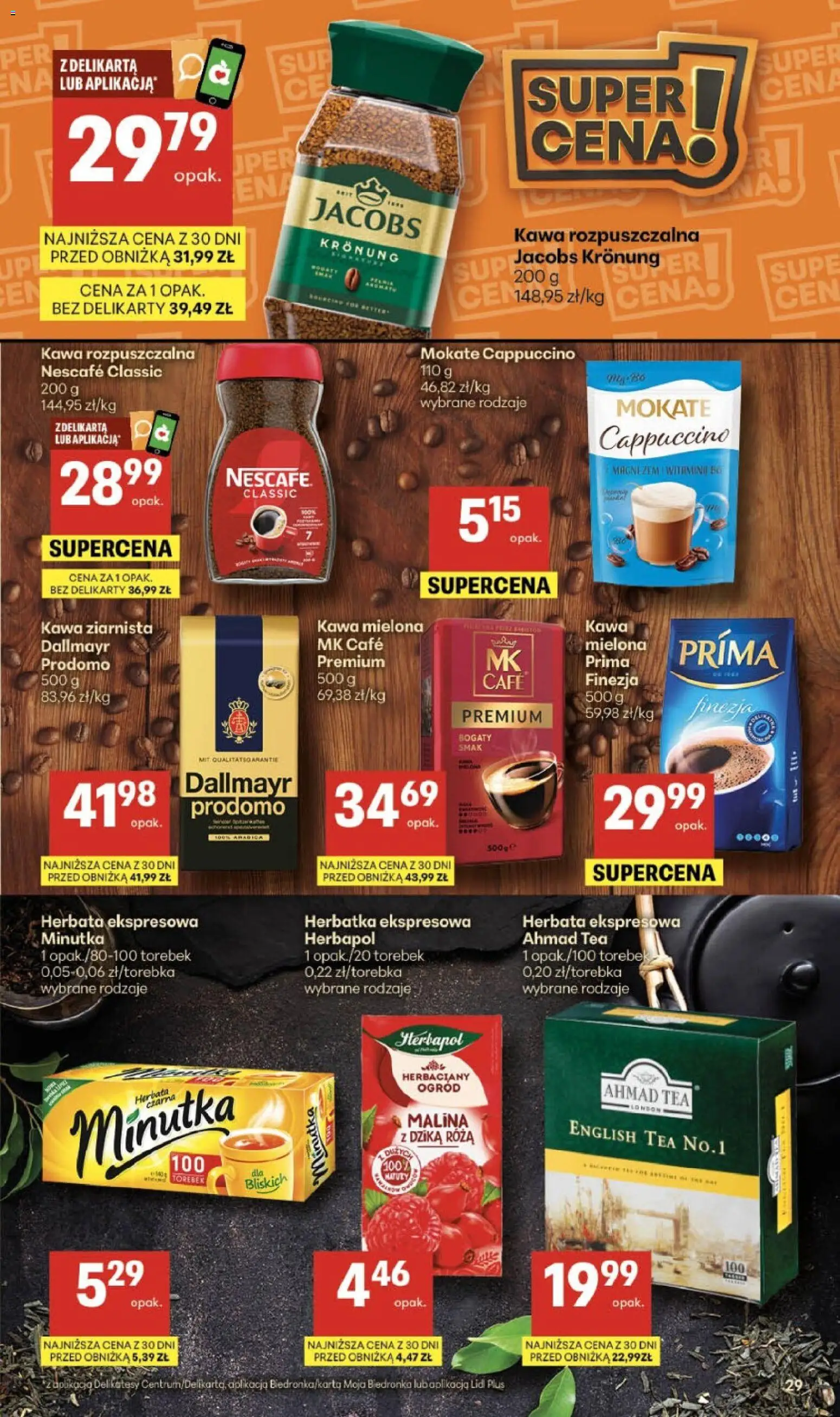 Delikatesy Centrum gazetka od 12.03.2026 | Strona: 29 | Produkty: Kawa ziarnista, Kawa rozpuszczalna, Delikatesy, Kawa