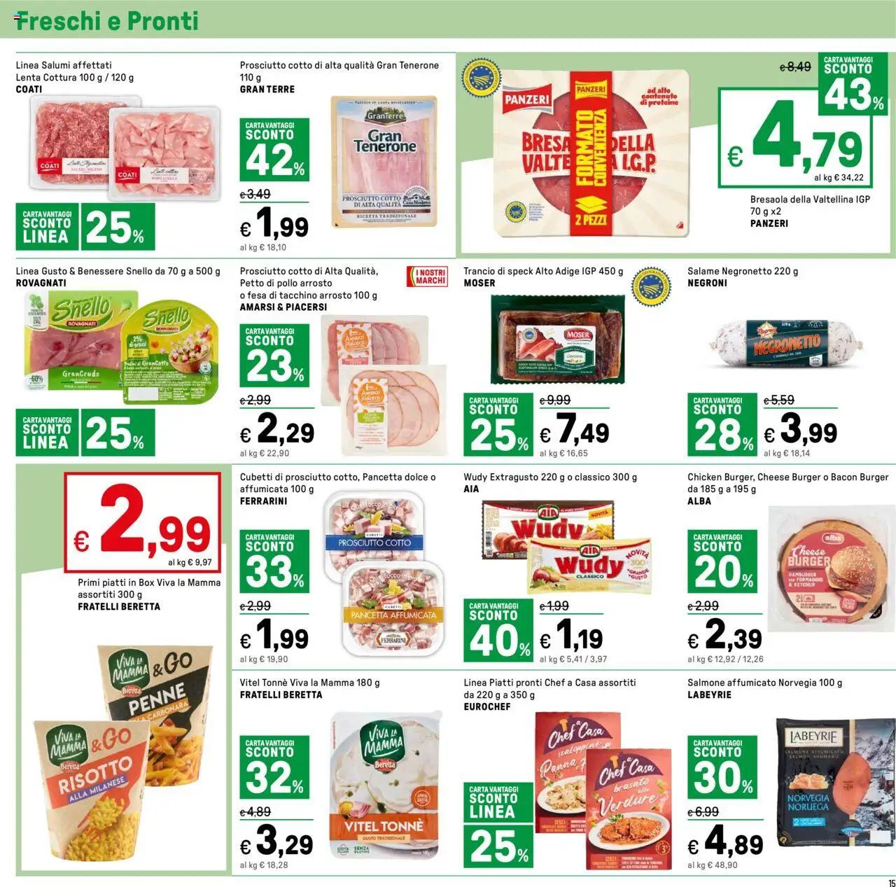 Volantino Iper del 02.10.2025 | Pagina: 15 | Prodotti: Prosciutto Cotto, Salame, Pollo, Hamburger