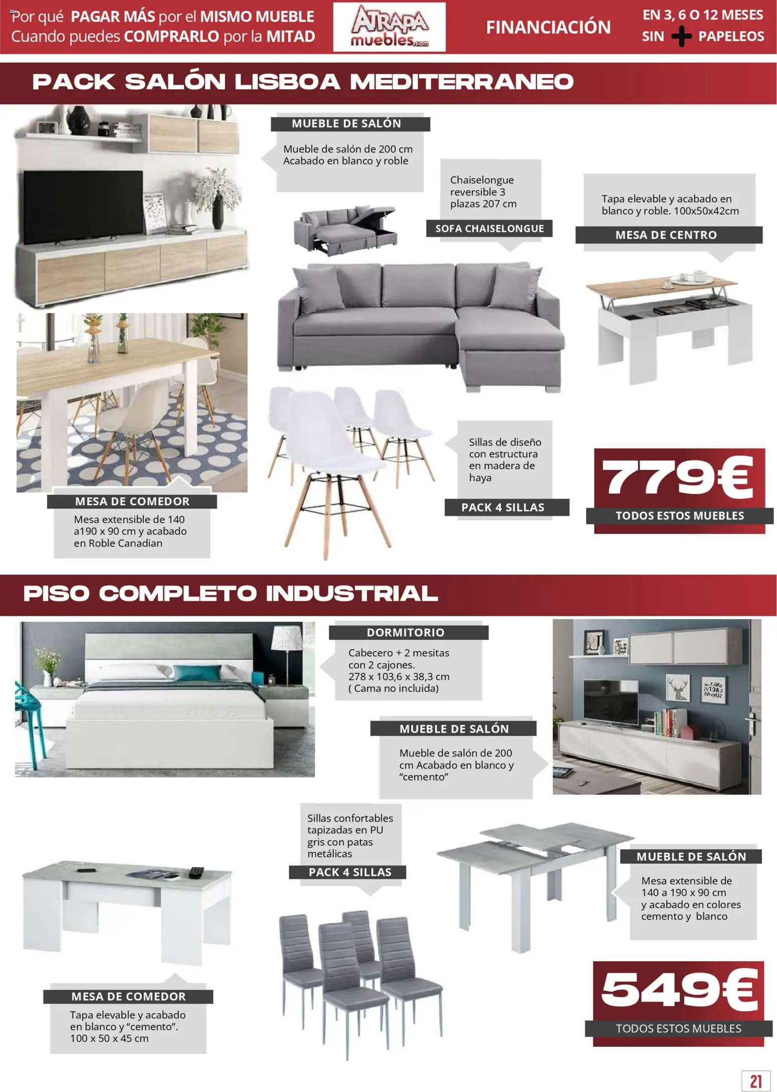 Atrapa Muebles folleto │ válido desde el 03.03.2026 | Página: 21 | Productos: Mesa extensible, Cama, Sofá, Mesa
