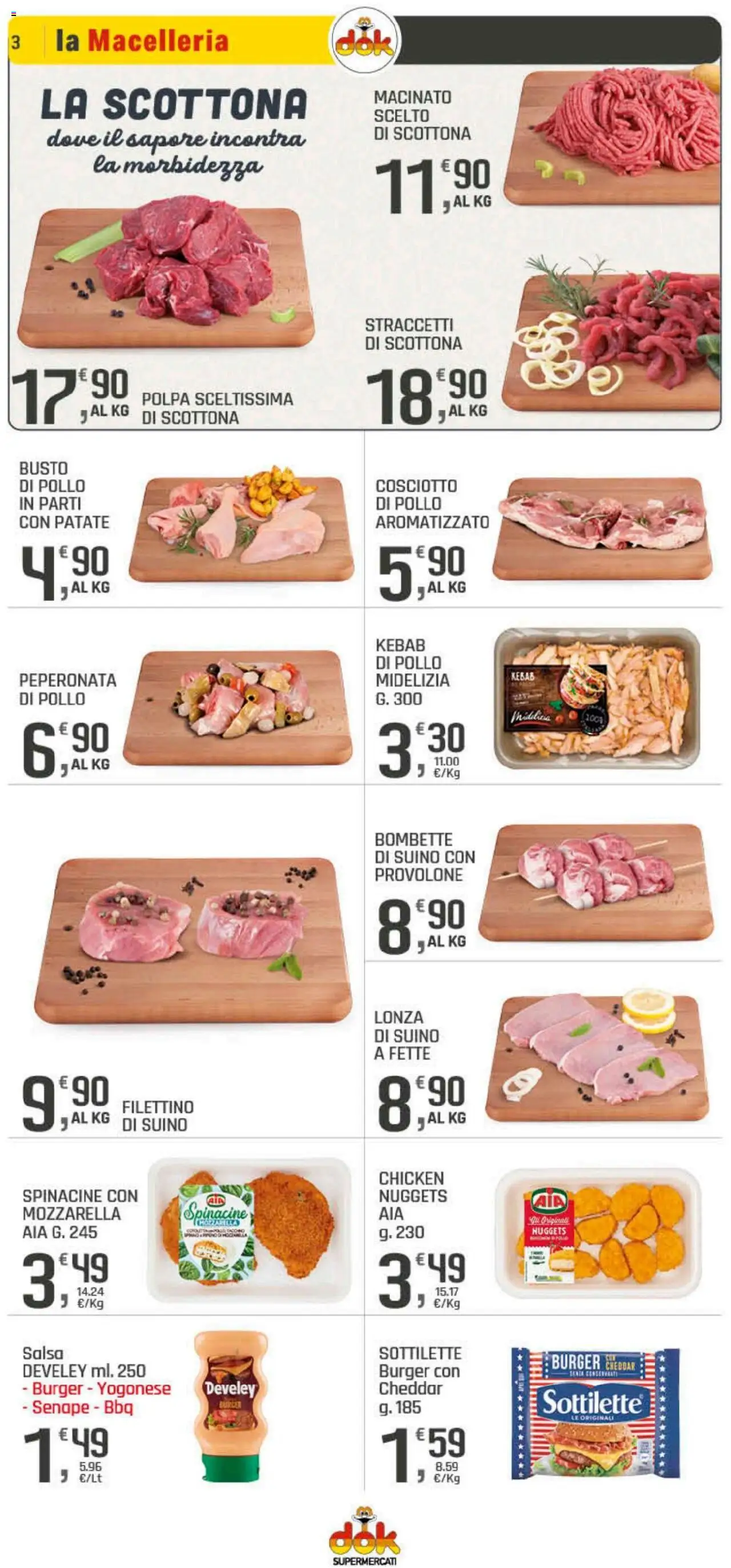 Volantino DOK del 25.09.2025 | Pagina: 3 | Prodotti: Pollo, Patate, Salsa, Senape