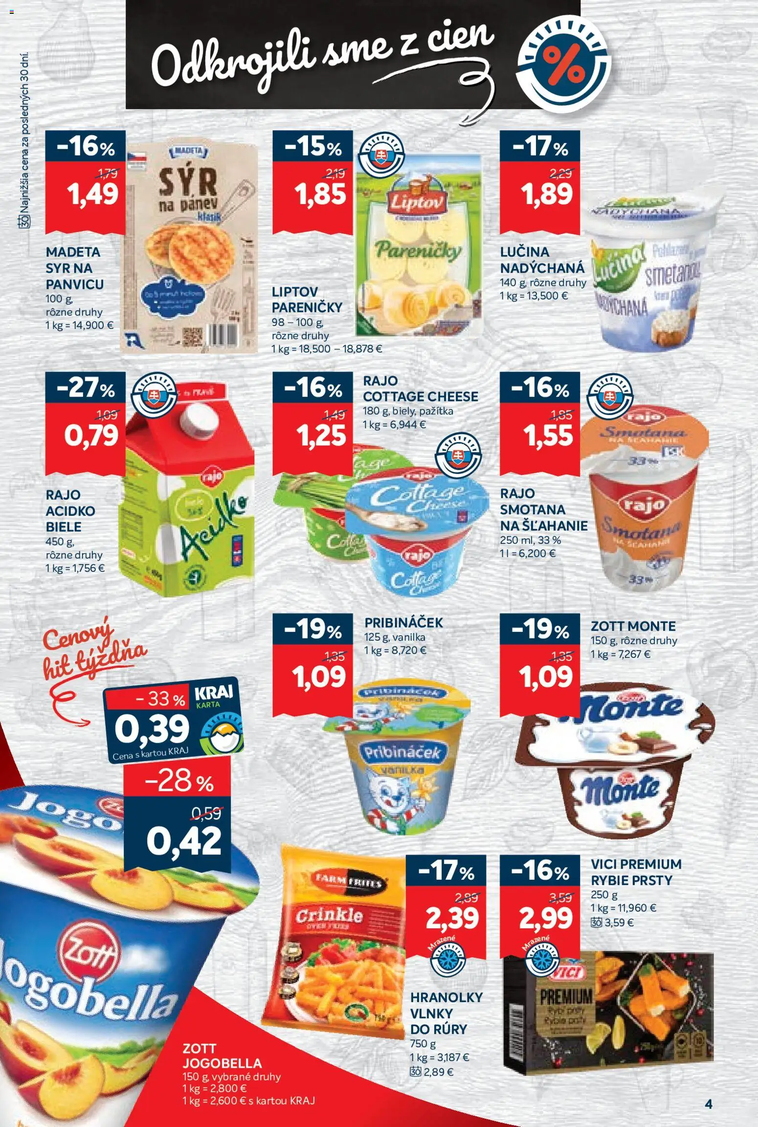 Nové Kraj akcie – leták je platný od 15.01.2026 | Strana: 6 | Produkty: Syr, Pažítka, Smotana, Acidko