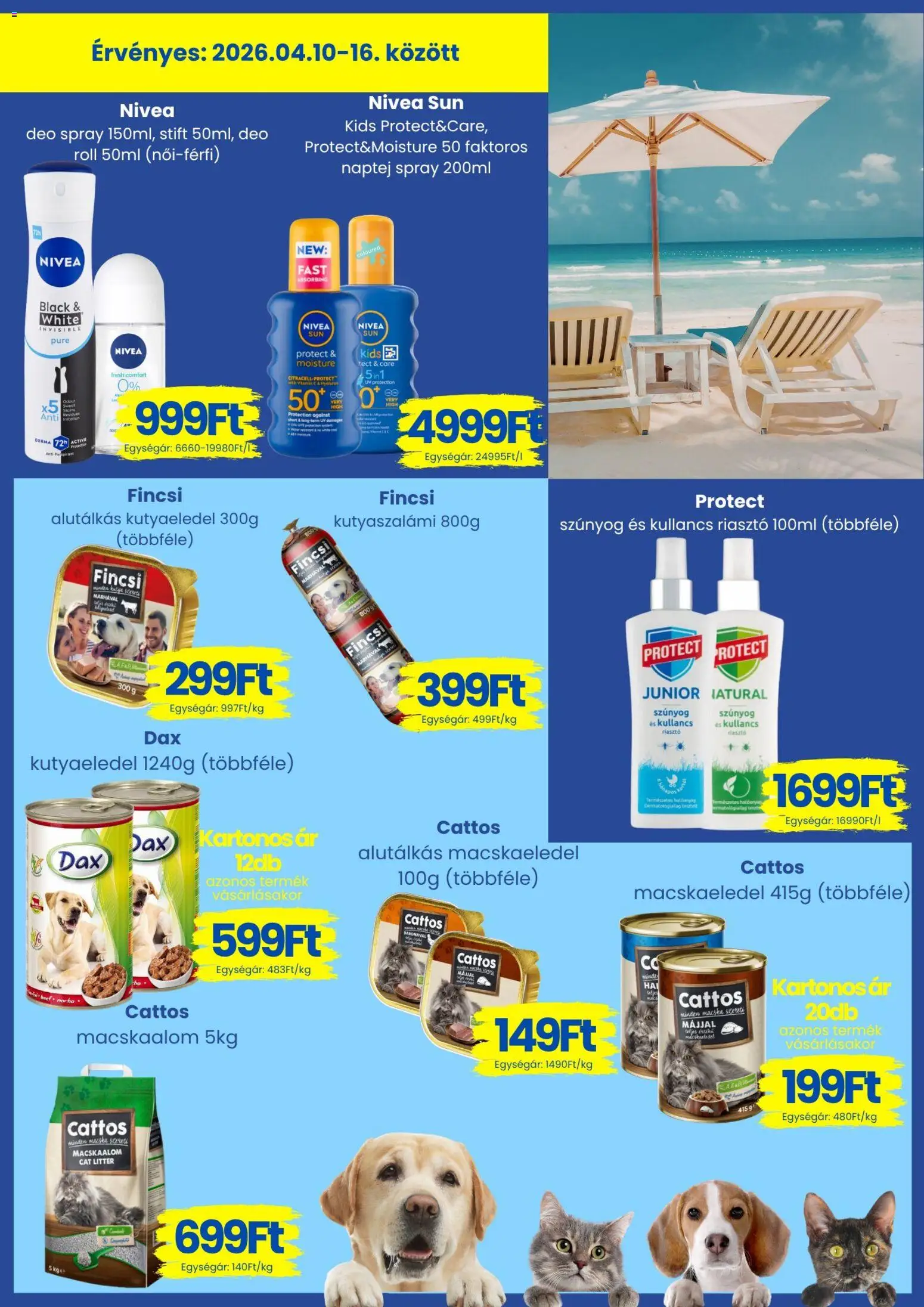 Magnetic akciós ujság - amely érvényes a következő dátumtól: 10.04.2026 | Oldal: 4 | Termékek: Macskaalom, Kutyaeledel, Stift, Riasztó