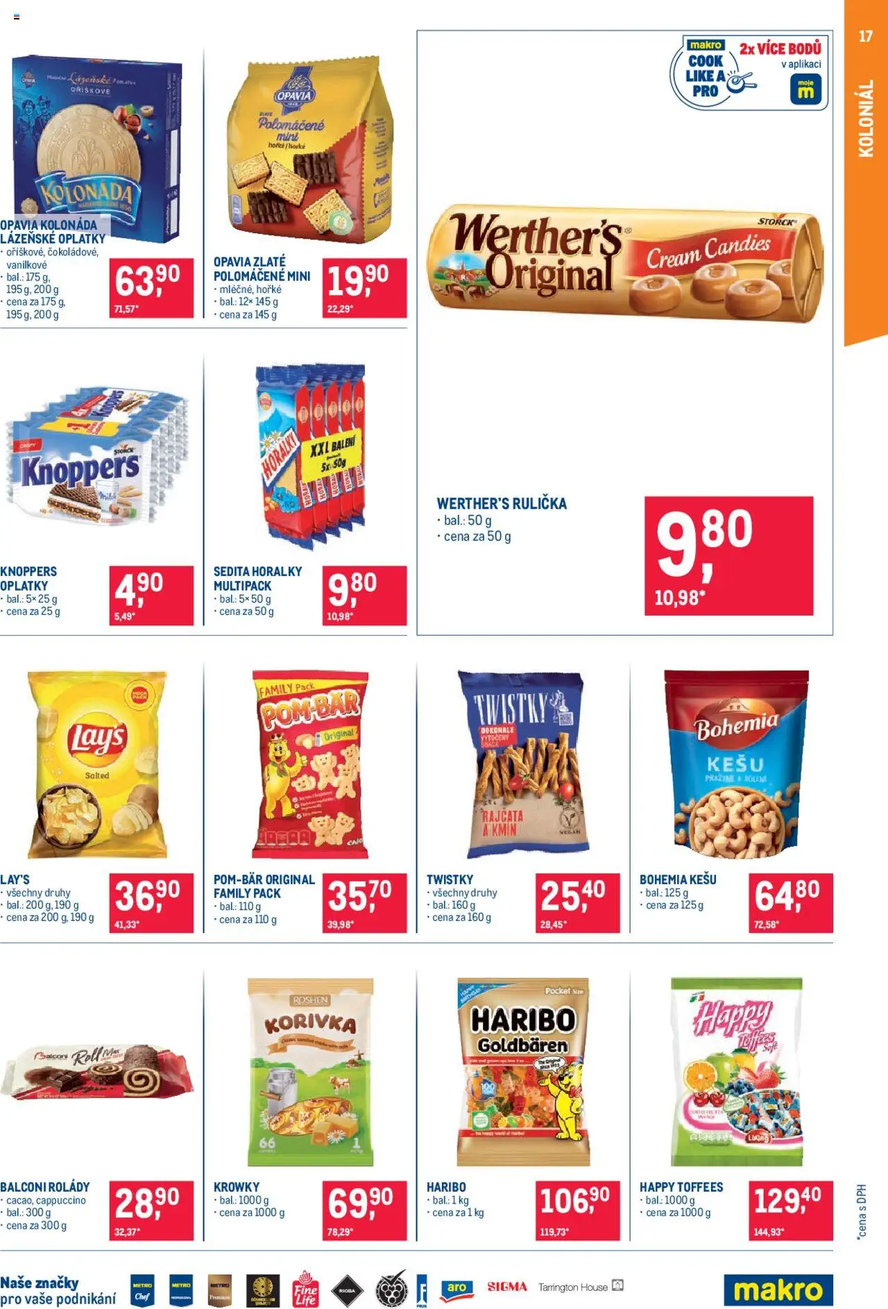 Makro leták - Pro milovníky jídla od 21.05.2025 | Strana: 17 | Produkty: Kešu, Knoppers, Cappuccino, Lázeňské oplatky