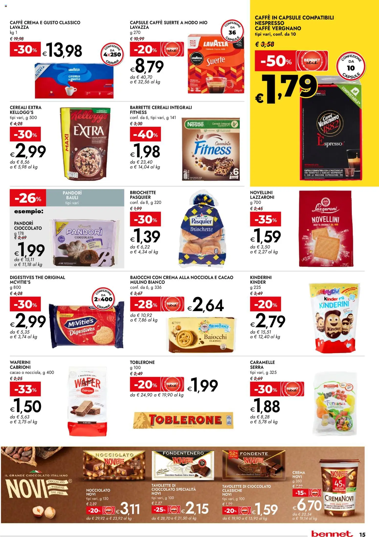 Volantino bennet del 15.01.2026 | Pagina: 15 | Prodotti: Caramelle, Cereali, Nocciole, The