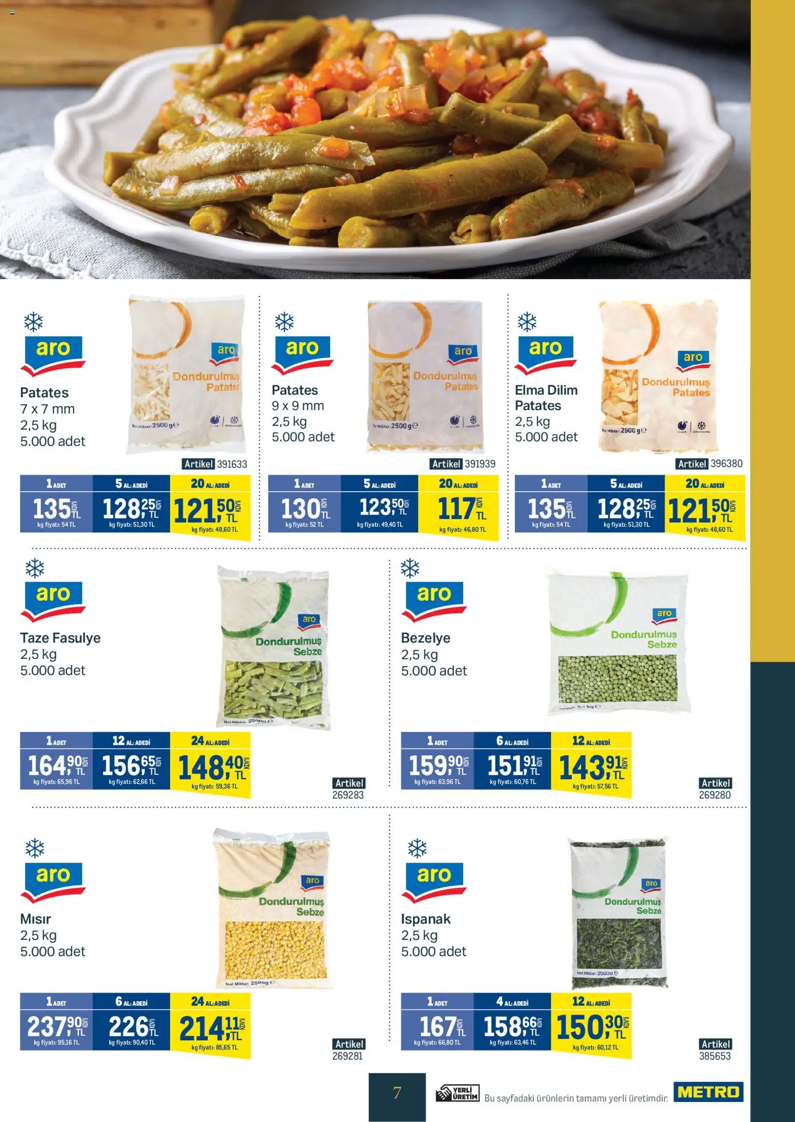 Metro - Kurum ve İşletme Mutfakları - 04.03.2026 tarihinden itibaren geçerlidir | Sayfa: 7 | Ürünler: Taze Fasulye, Elma, Sebze, Bezelye