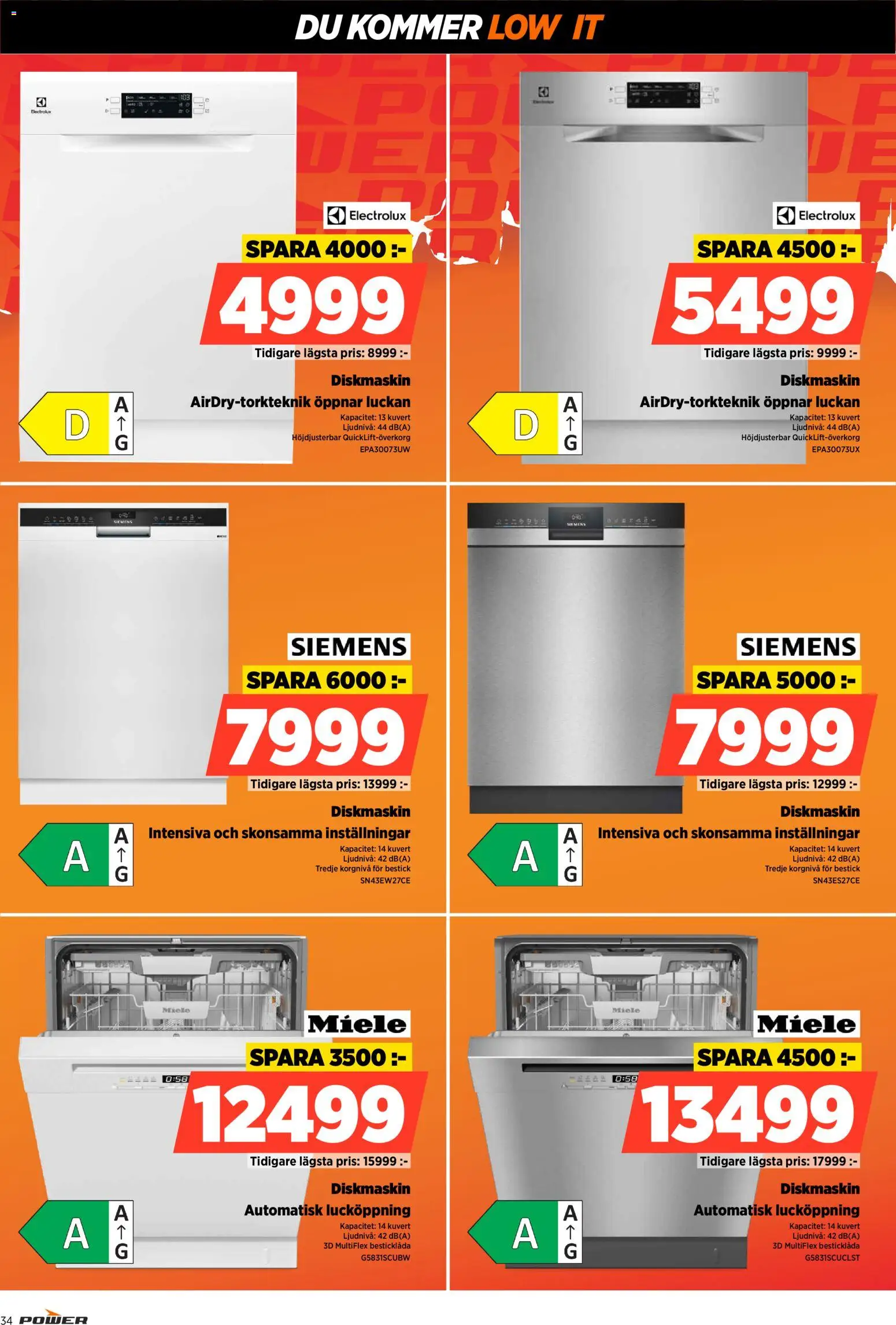 Power reklamblad aktuell från 15.12.2025 | Sida: 34 | Produkter: Diskmaskin, Kuvert
