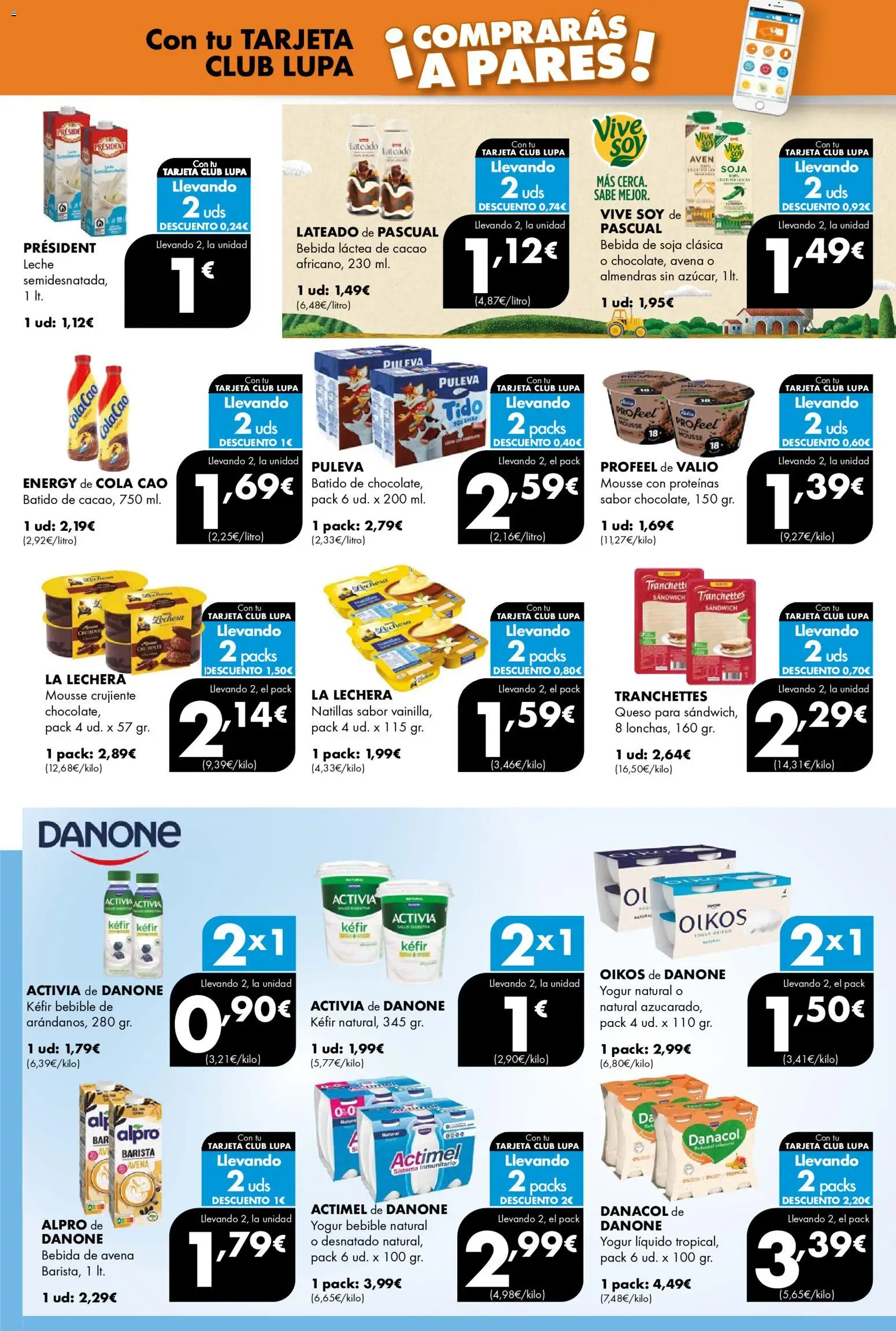 Lupa Supermercados folleto │ válido desde el 08.01.2026 | Página: 3 | Productos: Leche, Yogur, Bebida de avena, Bebida de soja