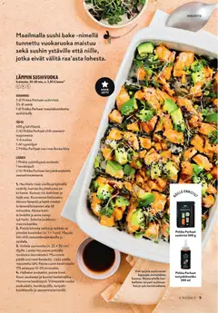 K-Citymarket-mainoslehti voimassa 25.03.2026 alkaen | Sivu: 9 | Tuotteet: Uunivuoka, Lohi, Sushi, Riisi