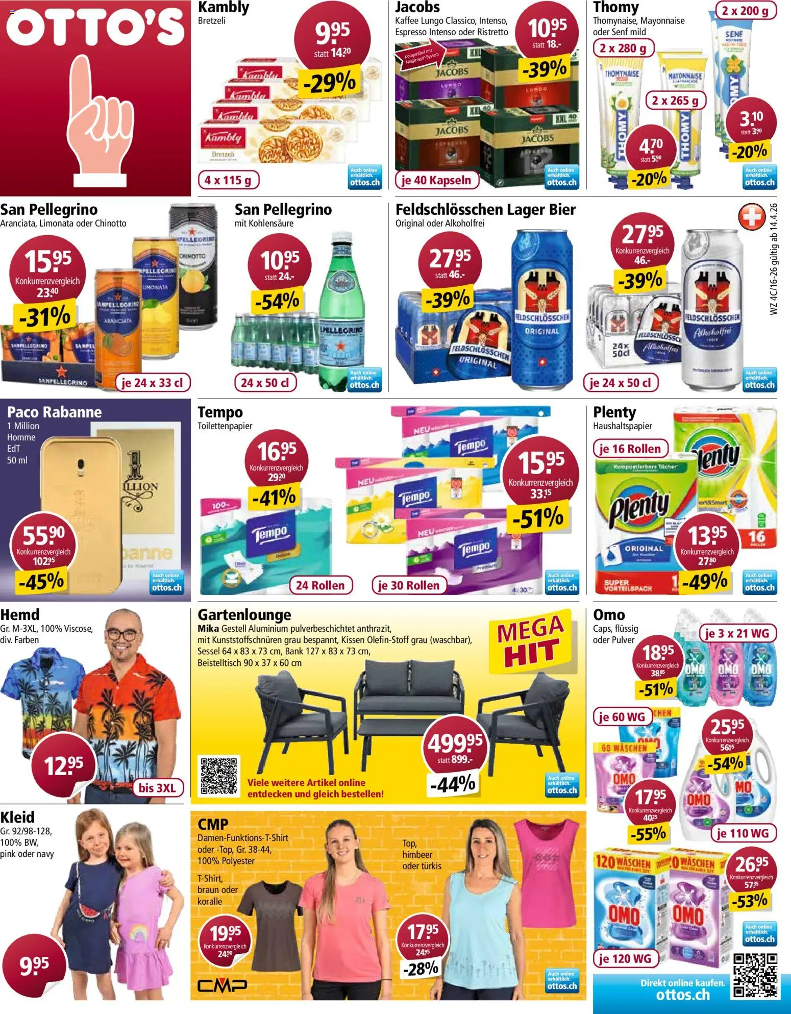 Otto's aktionen – gültig ab 14.04.2026 | Seite: 1 | Produkte: Sessel, Kaffee, Mayonnaise, Kleid