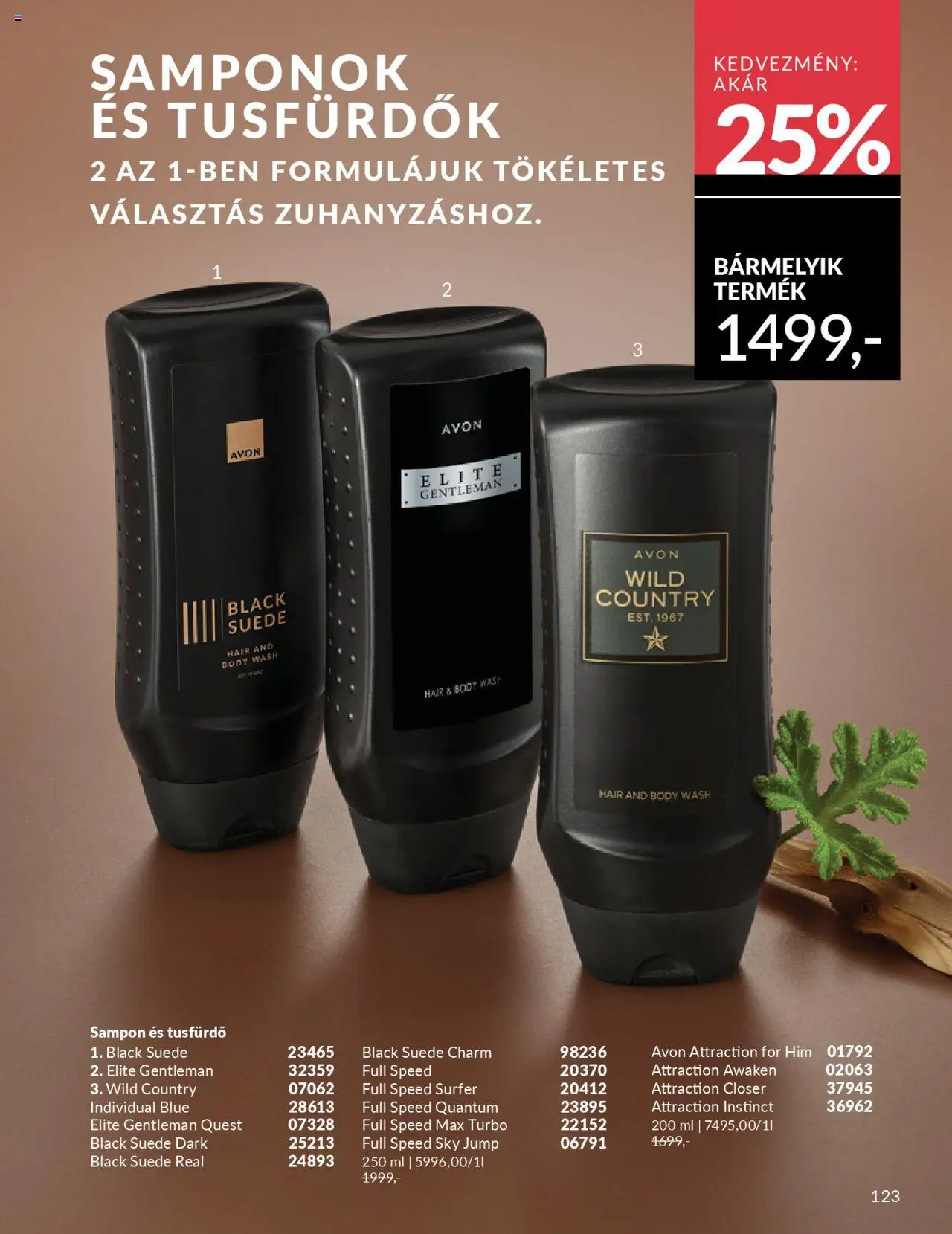 Avon akciós ujság - amely érvényes a következő dátumtól: 01.10.2025 | Oldal: 127 | Termékek: Body, Sampon, Tusfürdő