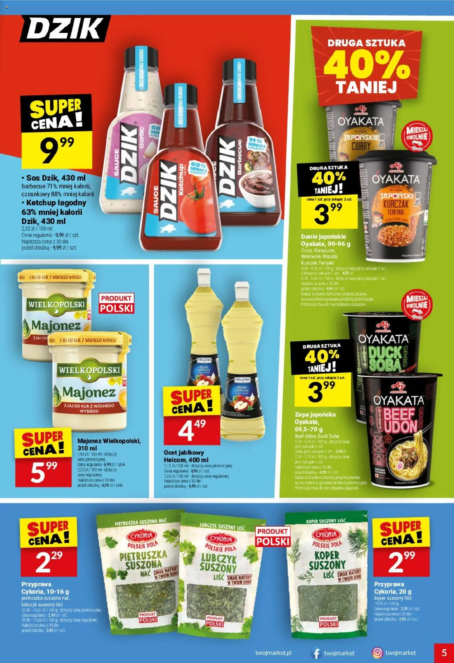 Twój Market gazetka od 08.04.2026 | Strona: 5 | Produkty: Ocet, Ocet jabłkowy, Wołowina, Sos