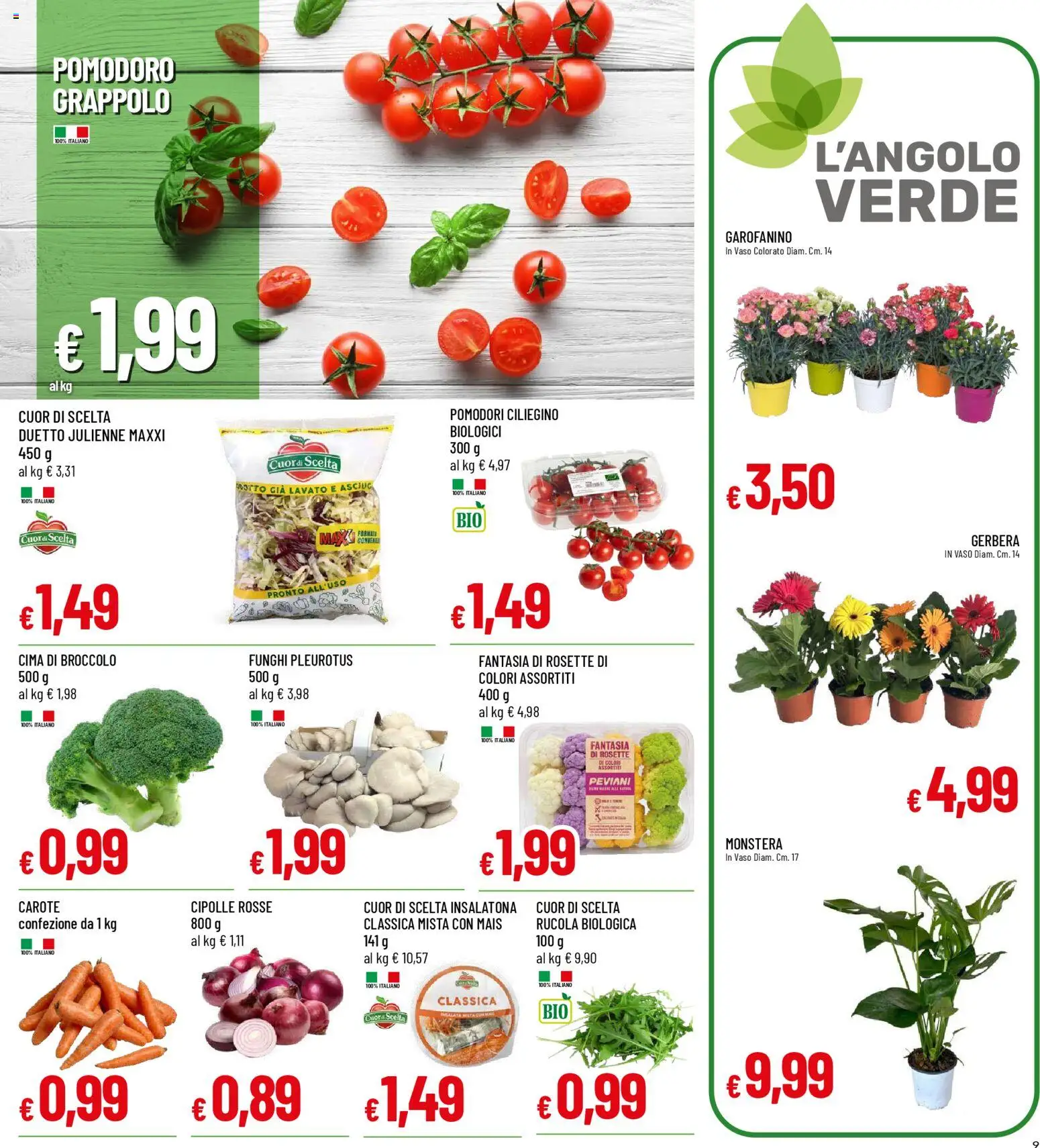 Volantino Galassia del 26.02.2026 | Pagina: 9 | Prodotti: Rucola, Pomodoro, Mais, Vaso
