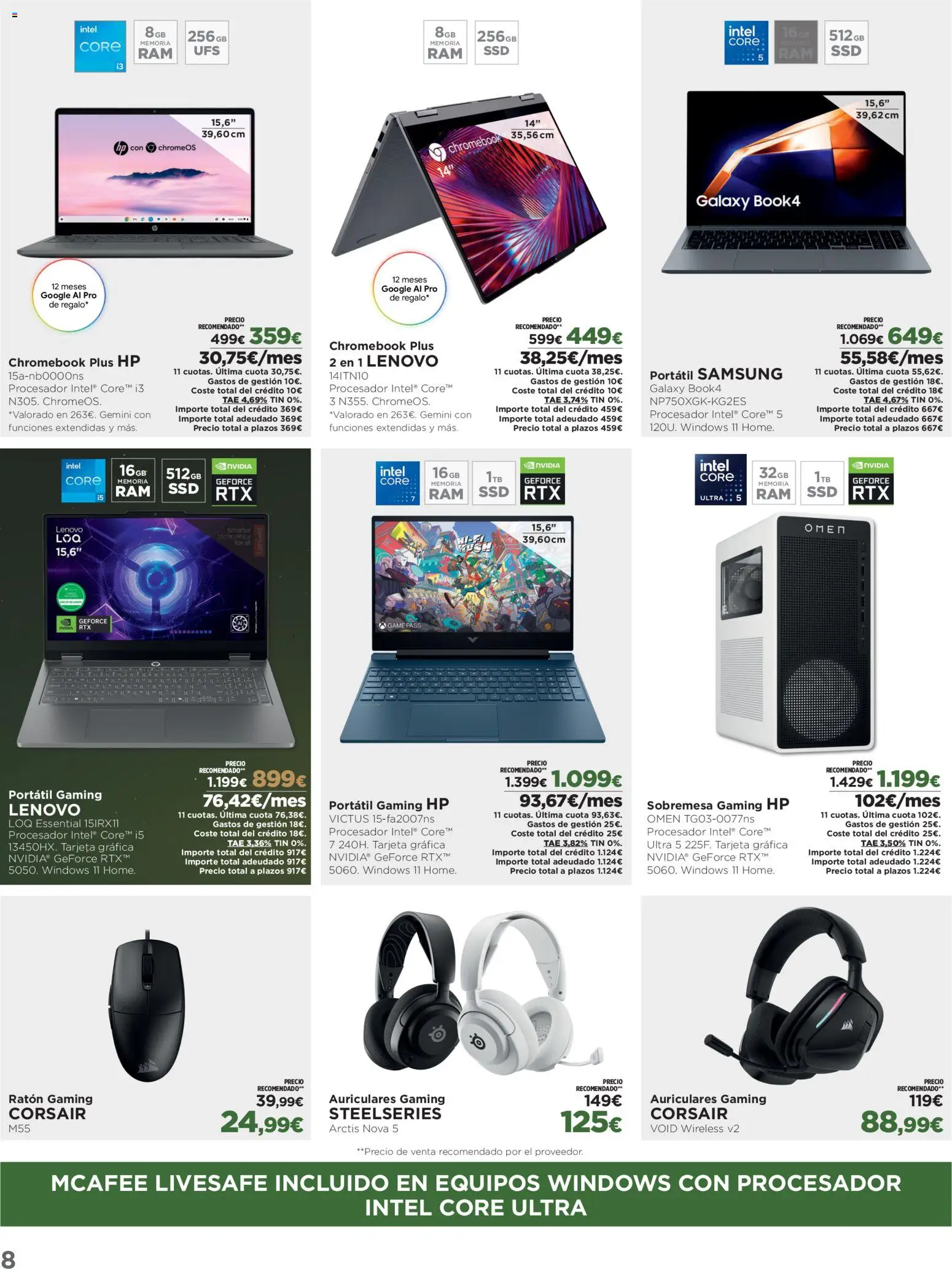 El Corte Inglés ofertas │ válido desde el 29.12.2025 | Página: 8 | Productos: Ratón gaming, Auriculares