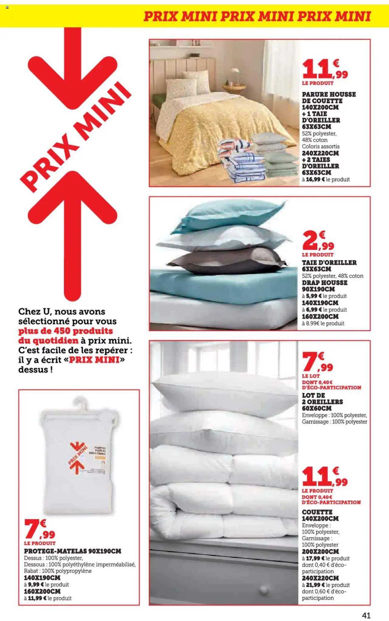  | Page: 41 | Produits: Taie d'oreiller, Enveloppe, Housse de couette, Couette
