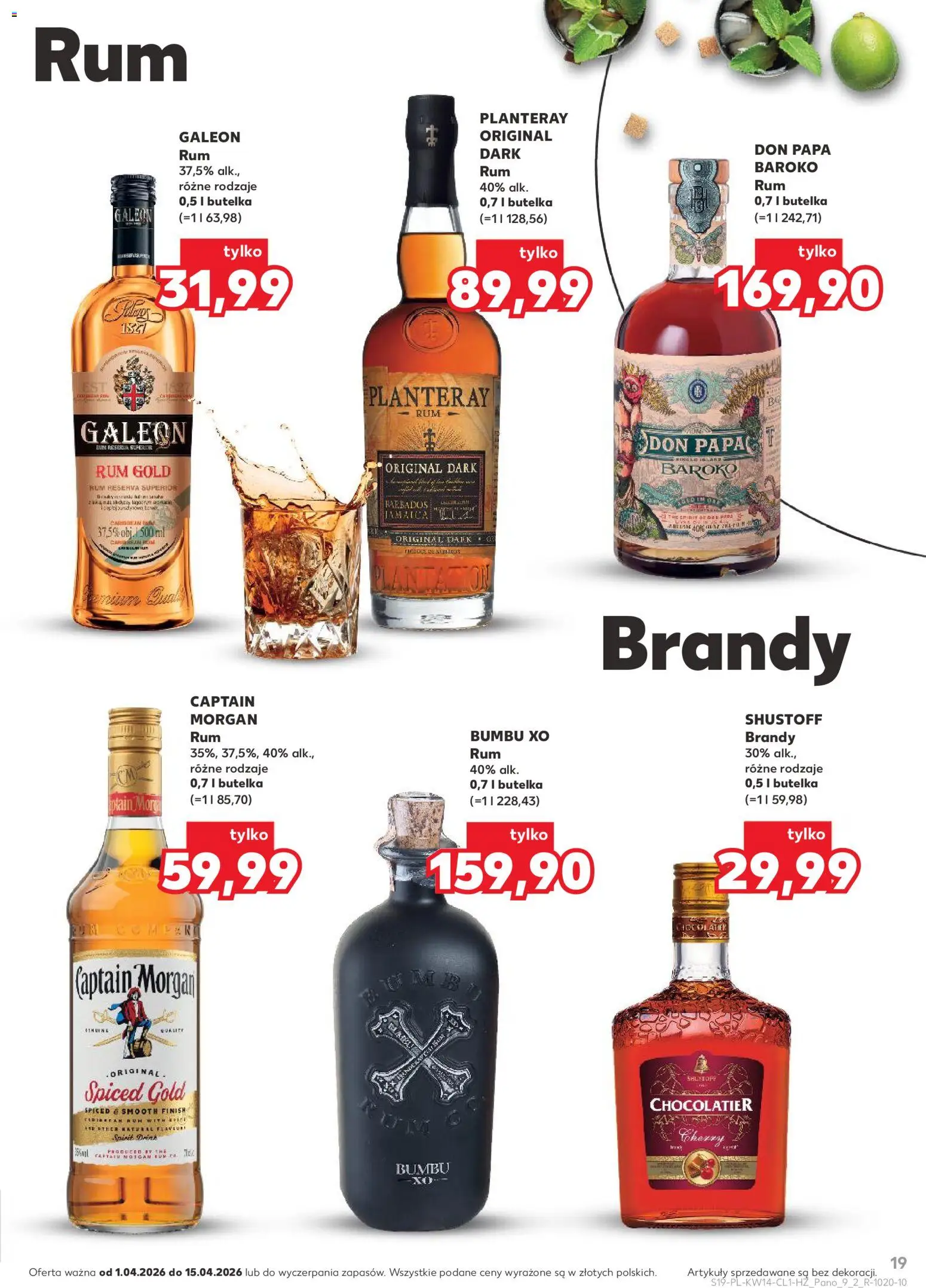 Kaufland Polsko leták - Barek od 01.04.2026 | Strana: 19 | Produkty: Finish, Morgan, Brandy, Don papa