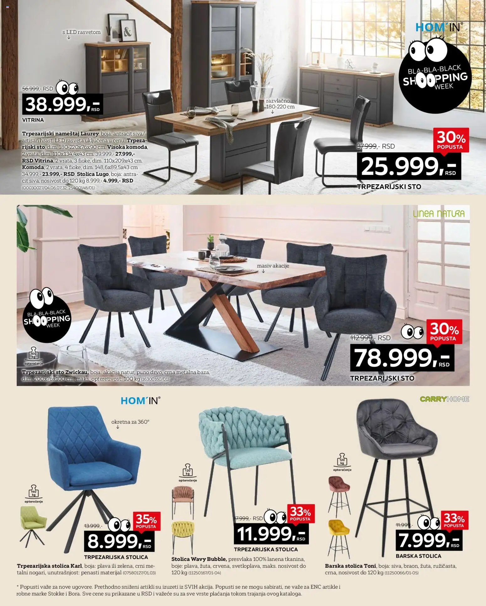 Lesnina XXXL katalog - važi od 21.11.2025 | Strana: 14 | Proizvode: Sto, Stolica, Trpezarijski sto, Barska stolica