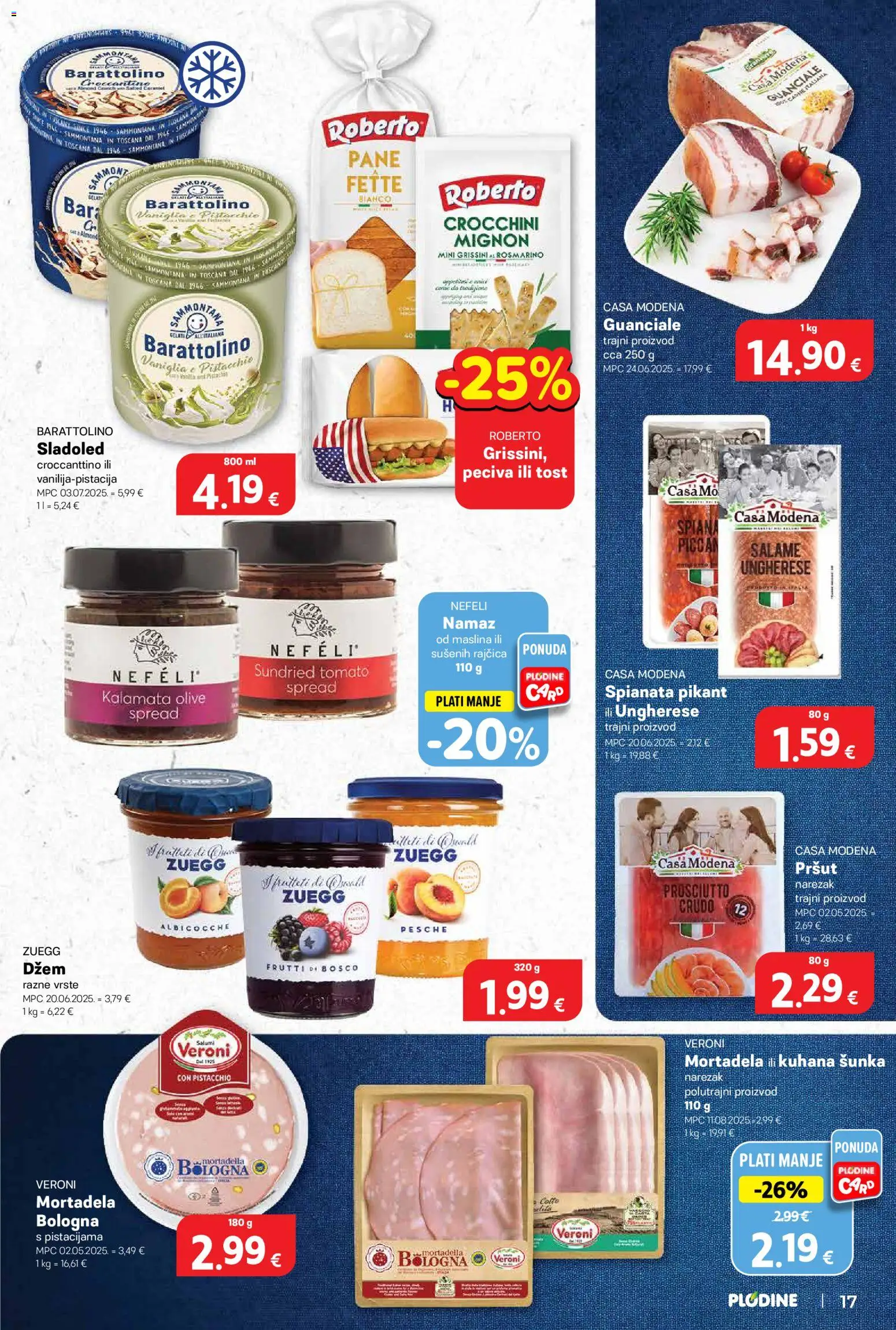 Plodine katalog | vrijedi od 29.04.2026 | Stranica: 17 | Proizvodi: Narezak, Sladoled, Džem, Namaz