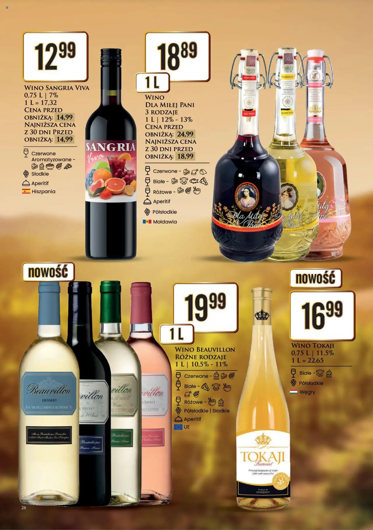 Dino Gazetka alkoholowa od 11.08.2025 | Strona: 26 | Produkty: Wino Sangria, Wino