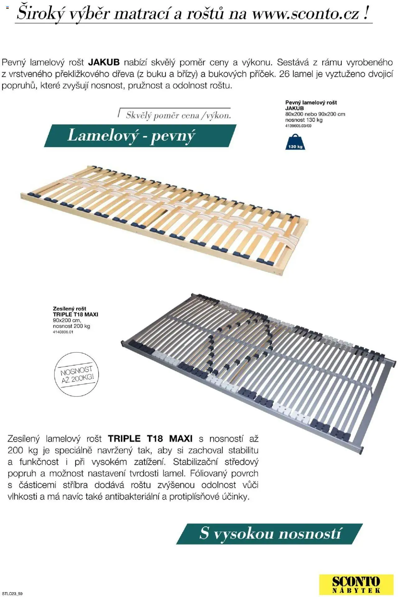 Sconto nábytek katalog - Ložnice od 01.01.2025 | Strana: 59 | Produkty: Nábytek, Rošt