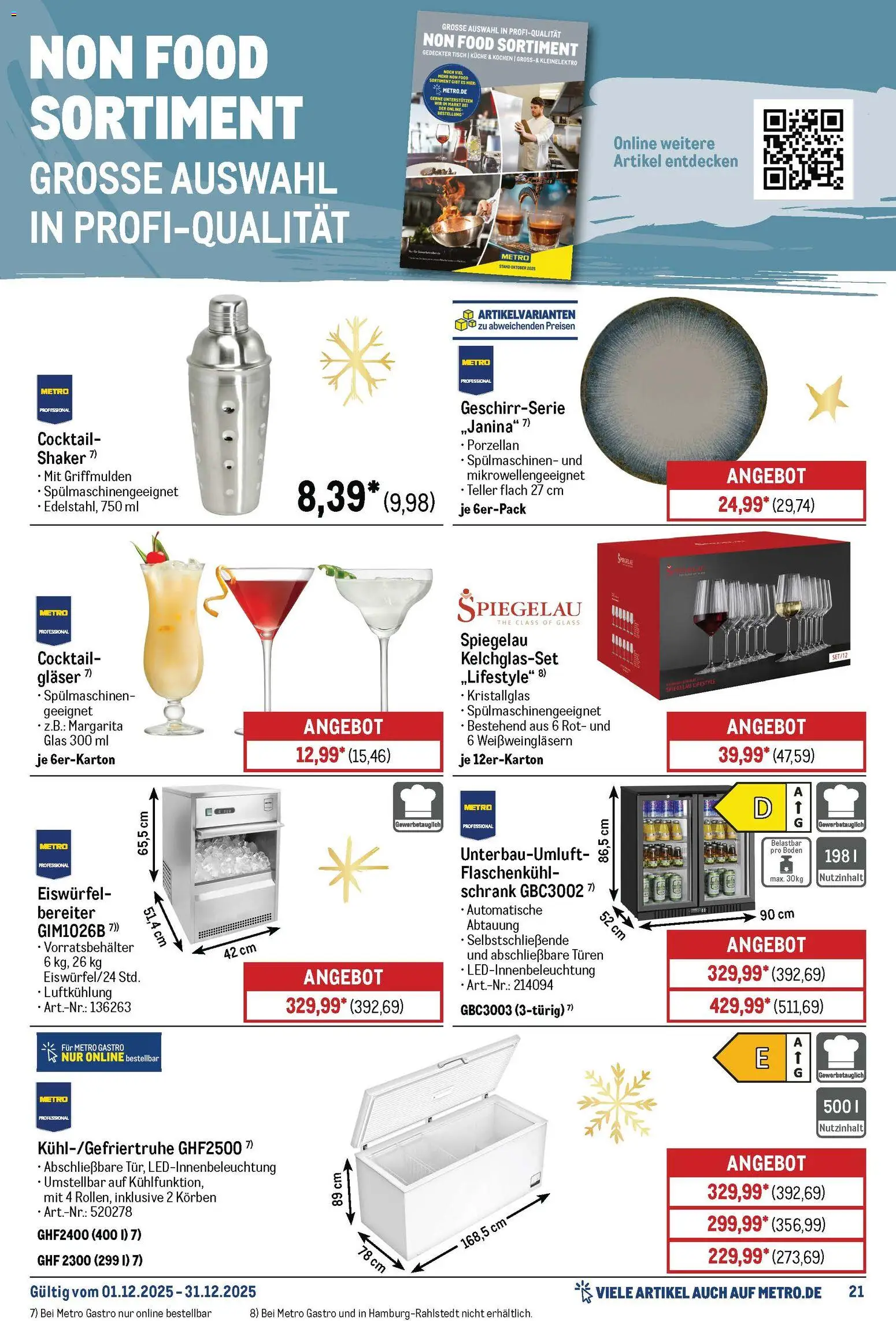 Metro Monats-Menü – gültig ab 01.12.2025 | Seite: 21 | Produkte: Tisch, Schrank, Küche