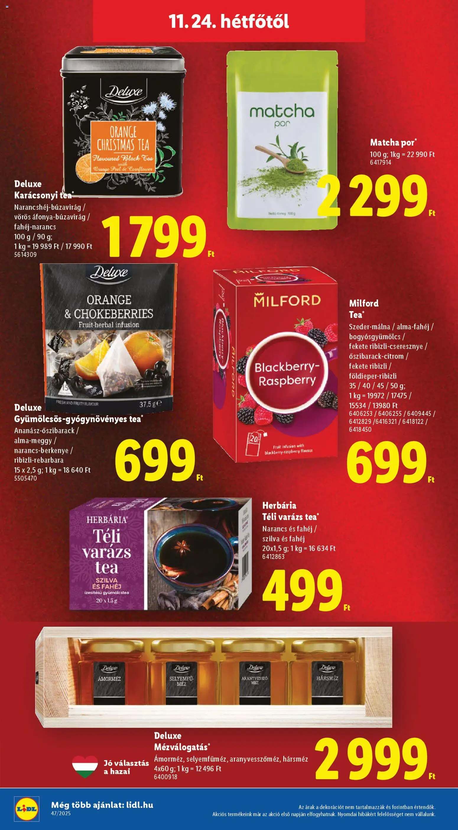 Lidl akciós ujság - amely érvényes a következő dátumtól: 20.11.2025 | Oldal: 64 | Termékek: Szilva, Gyümölcstea, Narancs, Tea