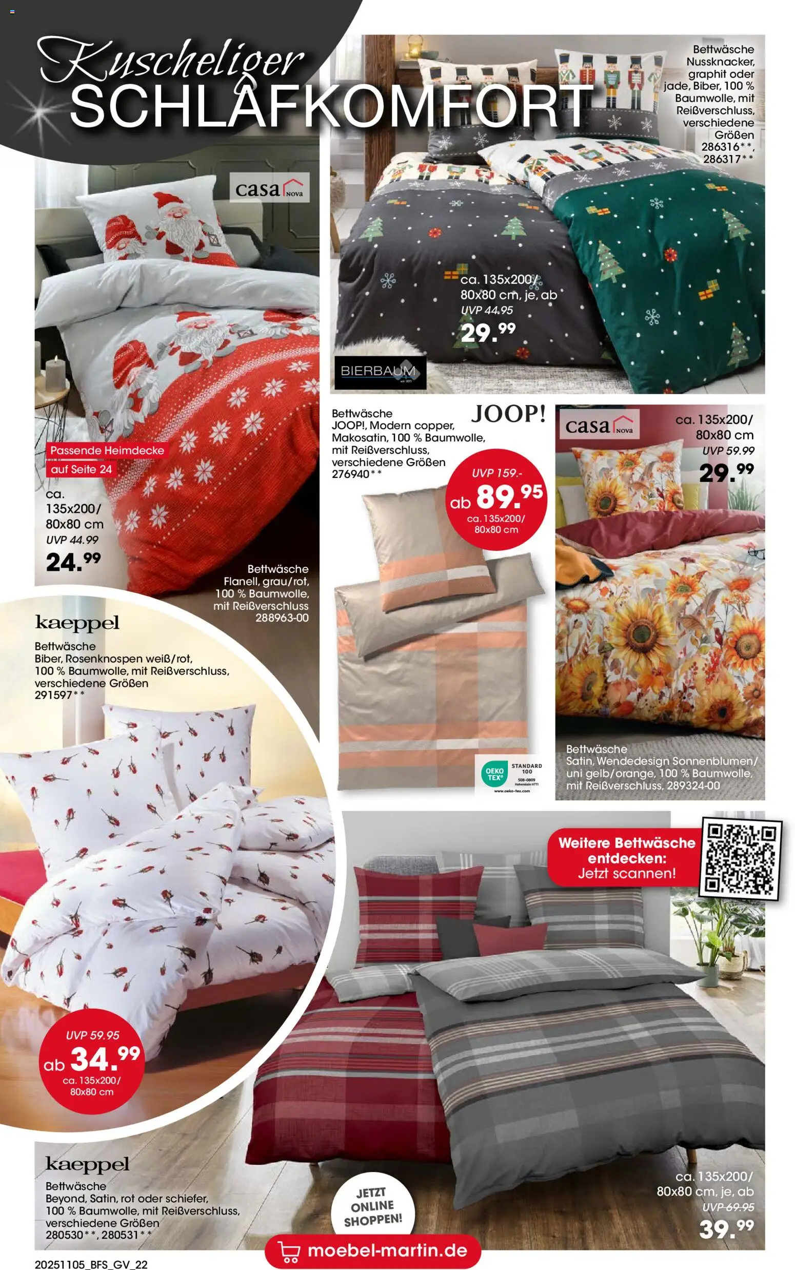 Möbel Martin Zauberhafte Weihnachtszeit – gültig ab 05.11.2025 | Seite: 22 | Produkte: Bettwäsche