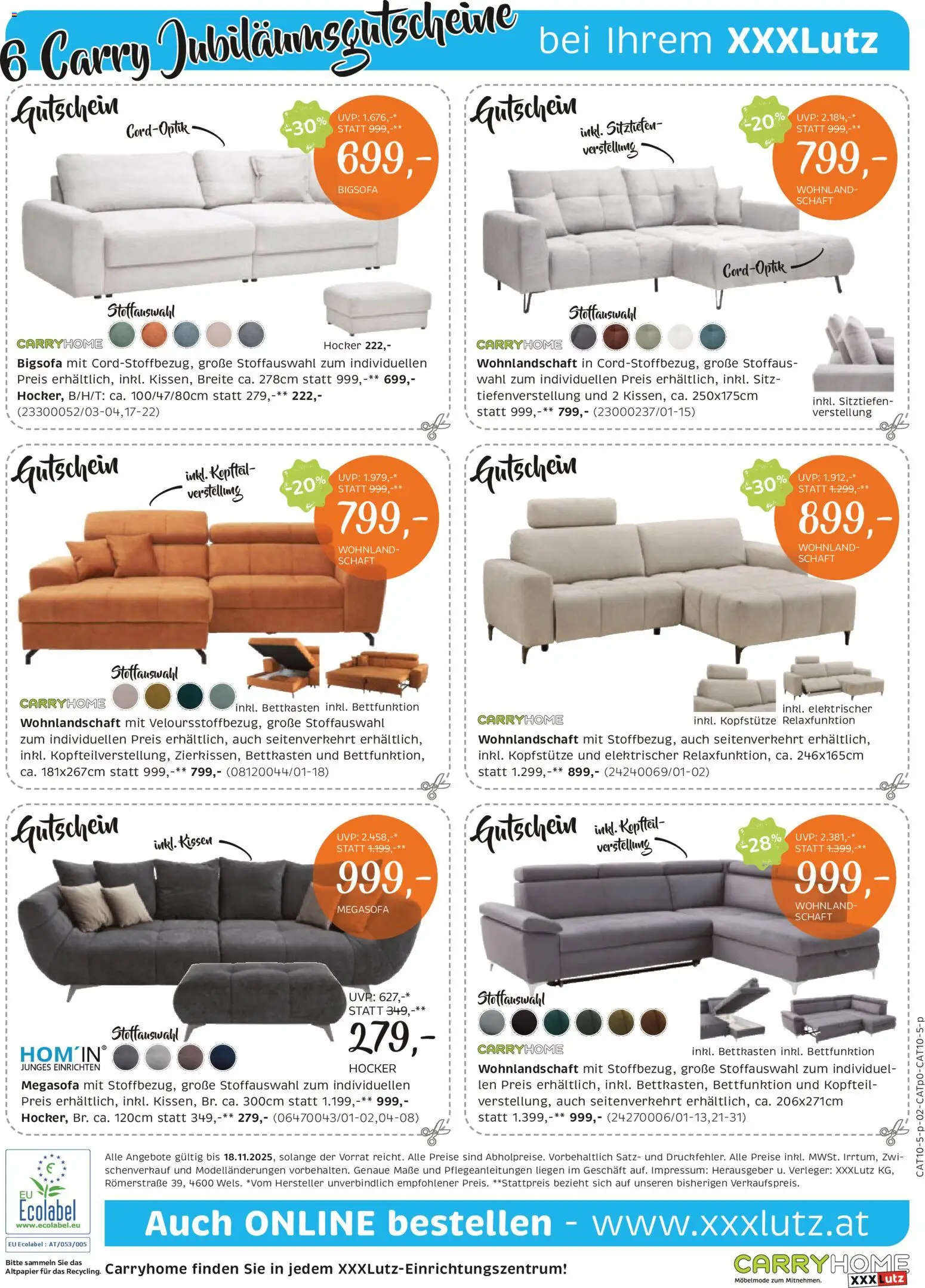 XXXLutz Carry Home Polstermöbel gültig ab 04.11.2025 | Seite: 2 | Produkte: Kissen