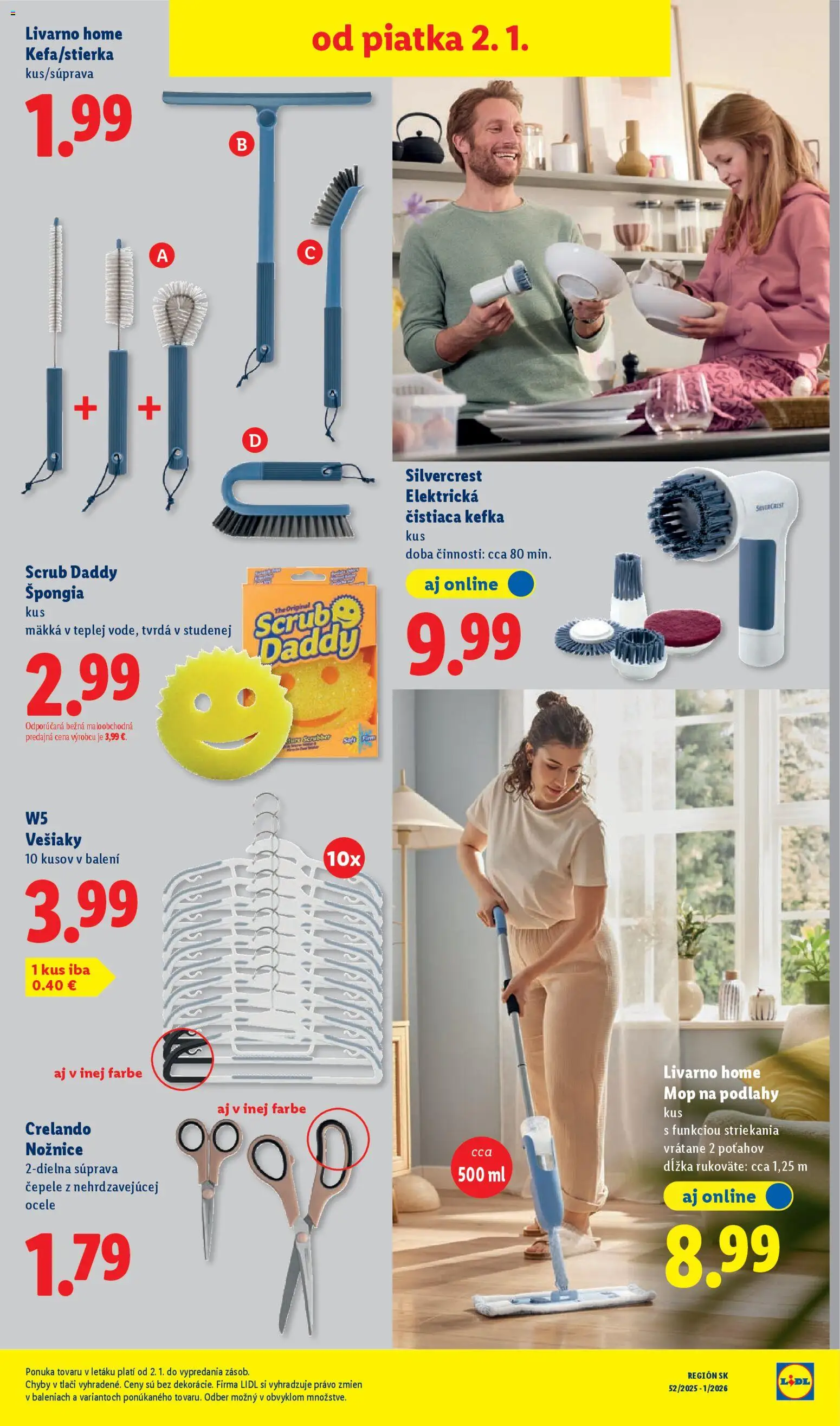 Nové Lidl akcie – leták je platný od 02.01.2026 | Strana: 33 | Produkty: Vešiaky, Mop