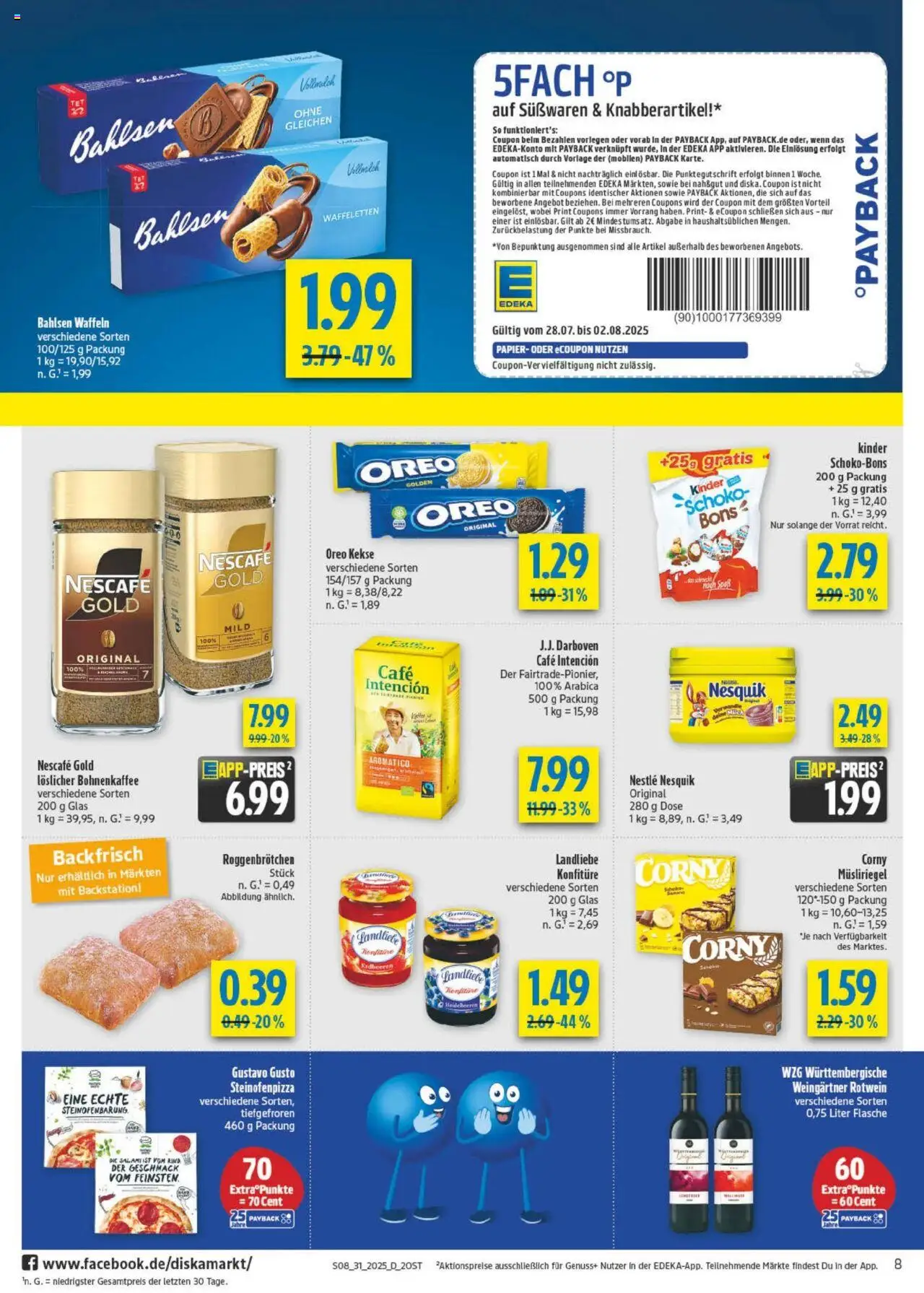 Diska Prospekt 	 - gültig ab dem 28.07.2025 | Seite: 8 | Produkte: Nesquik, Waffeln, Nescafe gold, Kekse
