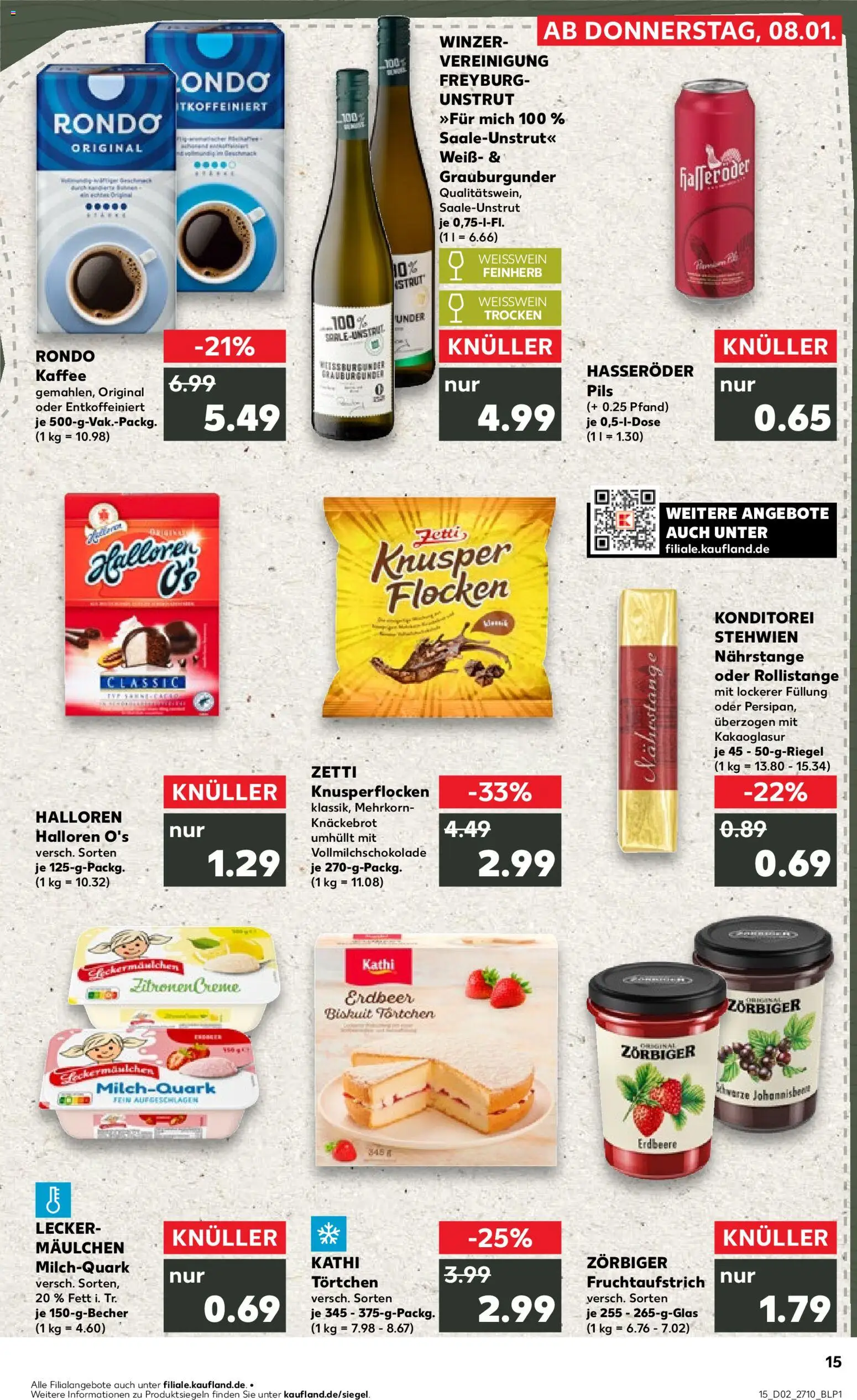 Kaufland prospekt Zeitz	 – gültig ab 08.01.2026 | Seite: 15 | Produkte: Kaffee, Pils, Creme, Zitronen