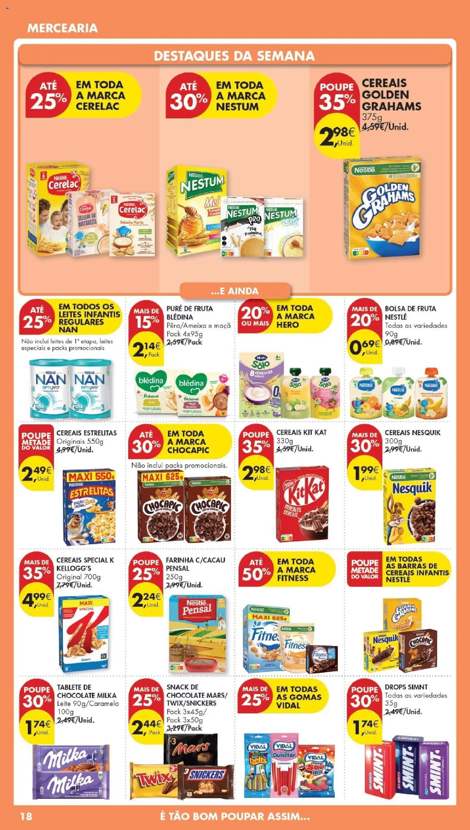 Pingo Doce Poupe Esta Semana Madeira │ válido de 14.04.2026 | Página: 18 | Produtos: Barras de cereais, Leite, Maça, Chocolate