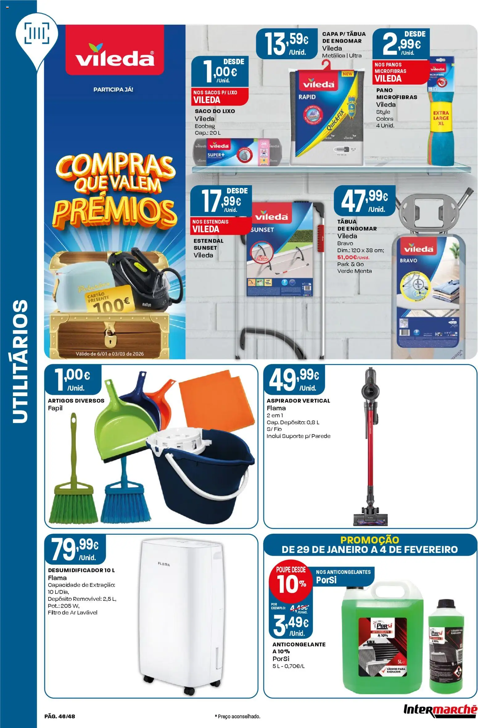 Intermarché folheto │ válido de 29.01.2026 | Página: 46 | Produtos: Tábua, Aspirador, Radiador, Desumidificador