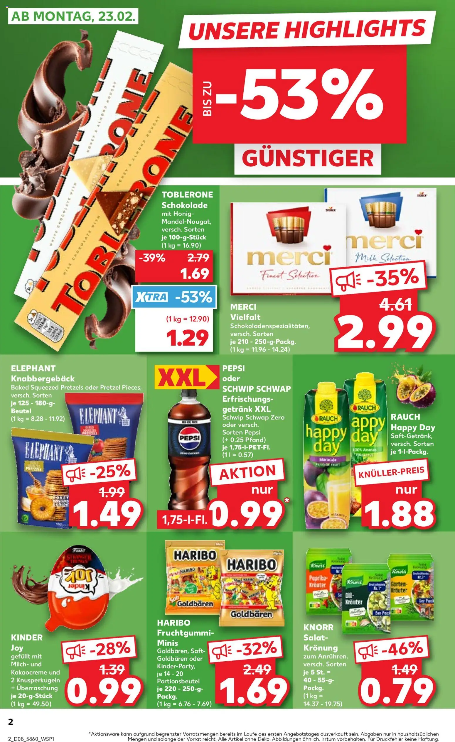 Kaufland prospekt Stuttgart	 – gültig ab 22.02.2026 | Seite: 2 | Produkte: Milch, Knorr, Paprika, Saft