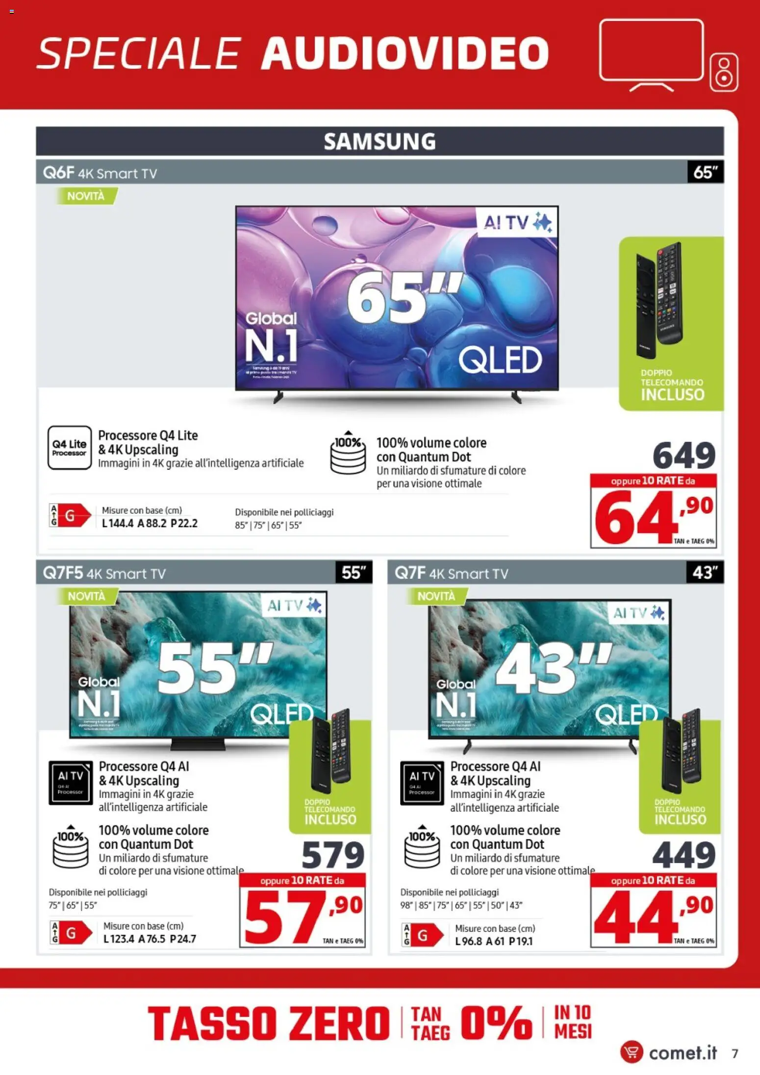 Volantino Comet del 29.01.2026 | Pagina: 7 | Prodotti: Telecomando, smart TV, TV, Samsung