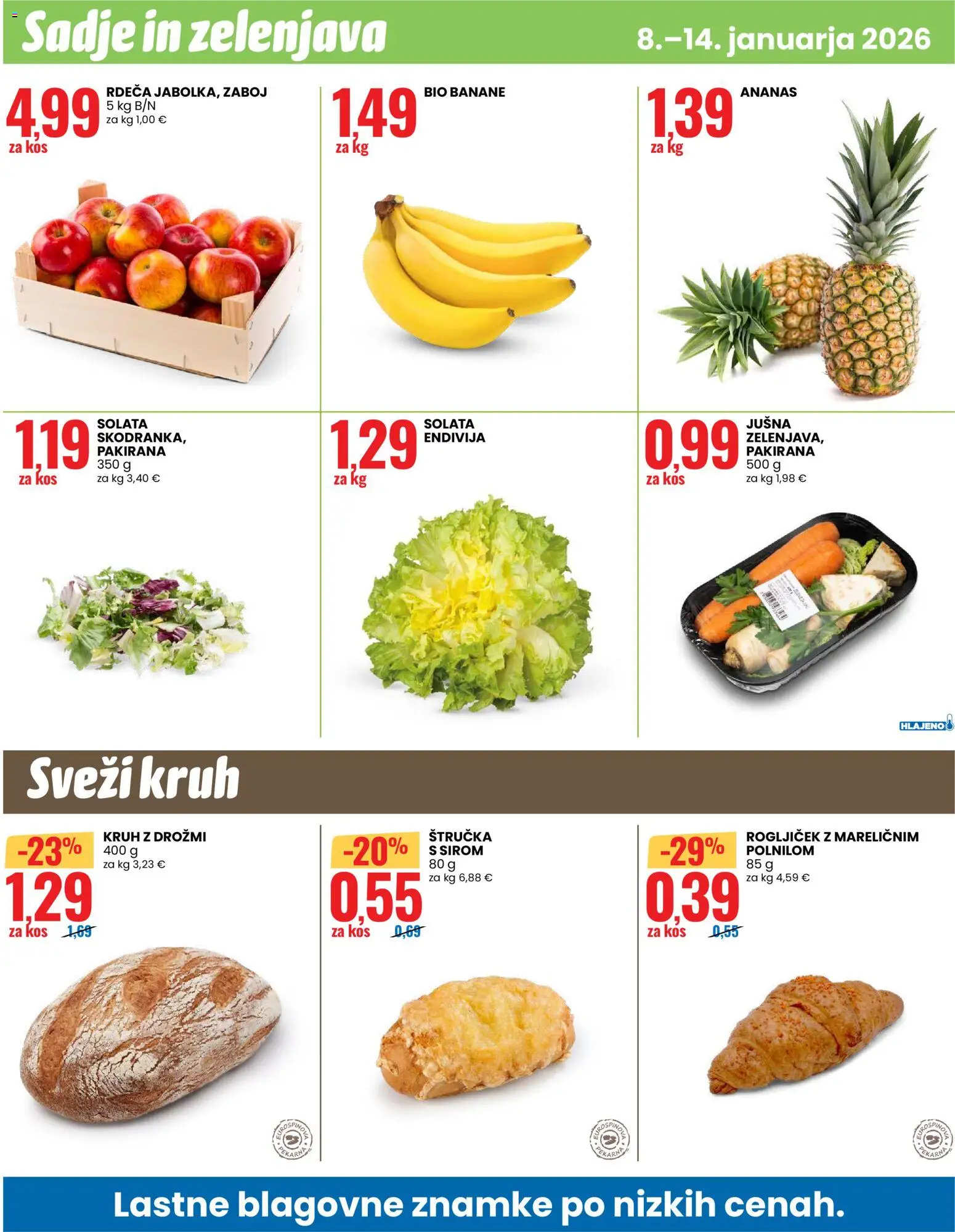 Novi Eurospin katalog ponudbe – veljaven od 08.01.2026 | Stran: 16 | Izdelki: Kos, Kruh, Solata, Zelenjava