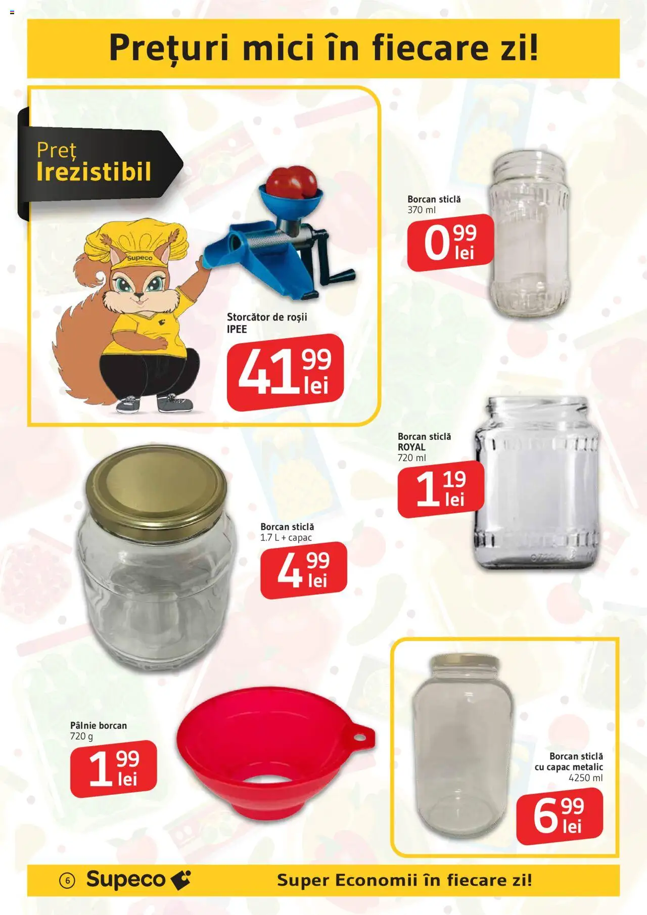 Catalog Supeco – valabil de la 21.08.2025 | Pagină: 6 | Produse: Storcător, Mici, Borcan, Roșii