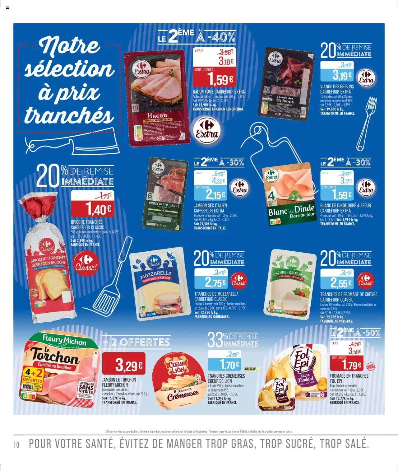  | Page: 10 | Produits: Fromage de chèvre, Mozzarella, Fromage, Viande