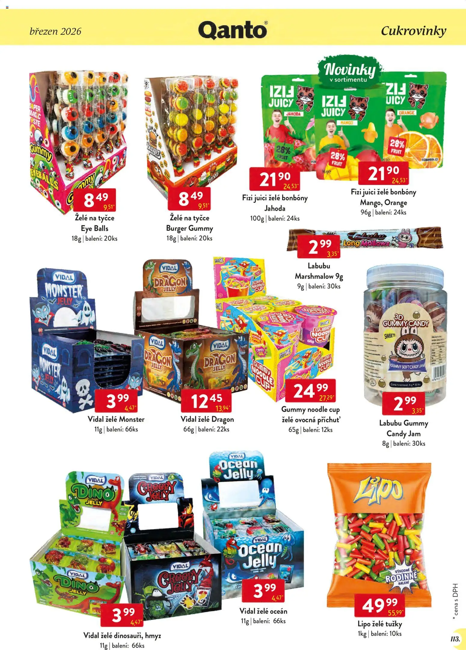 Astur & Qanto leták - Velkoobchod 03/2026 od 01.03.2026 | Strana: 113 | Produkty: Burger, Monster, Bonbóny, Želé bonbóny