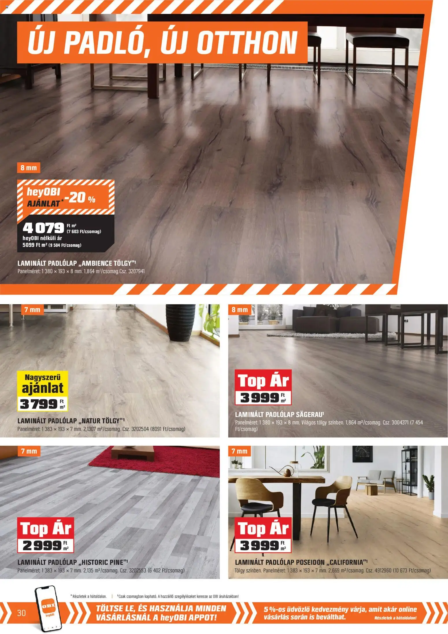 OBI akciós ujság - amely érvényes a következő dátumtól: 28.04.2026 | Oldal: 30 | Termékek: Padlólap