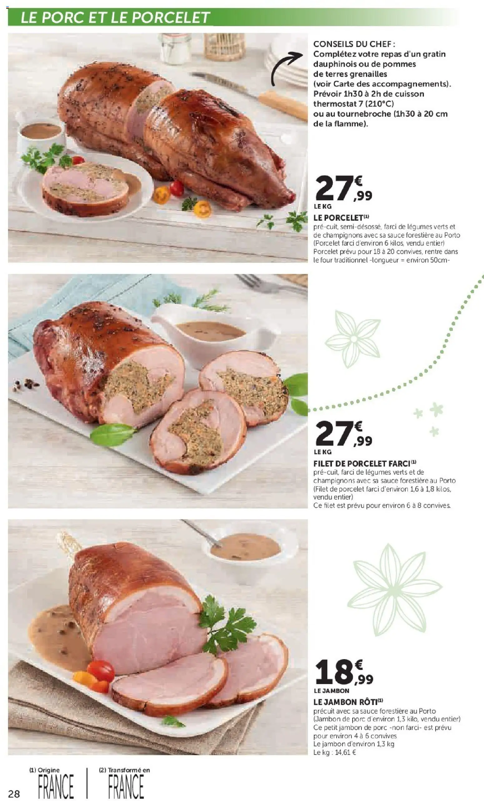 {H1} | Page: 28 | Produits: Four, Jambon, Porc, Pommes