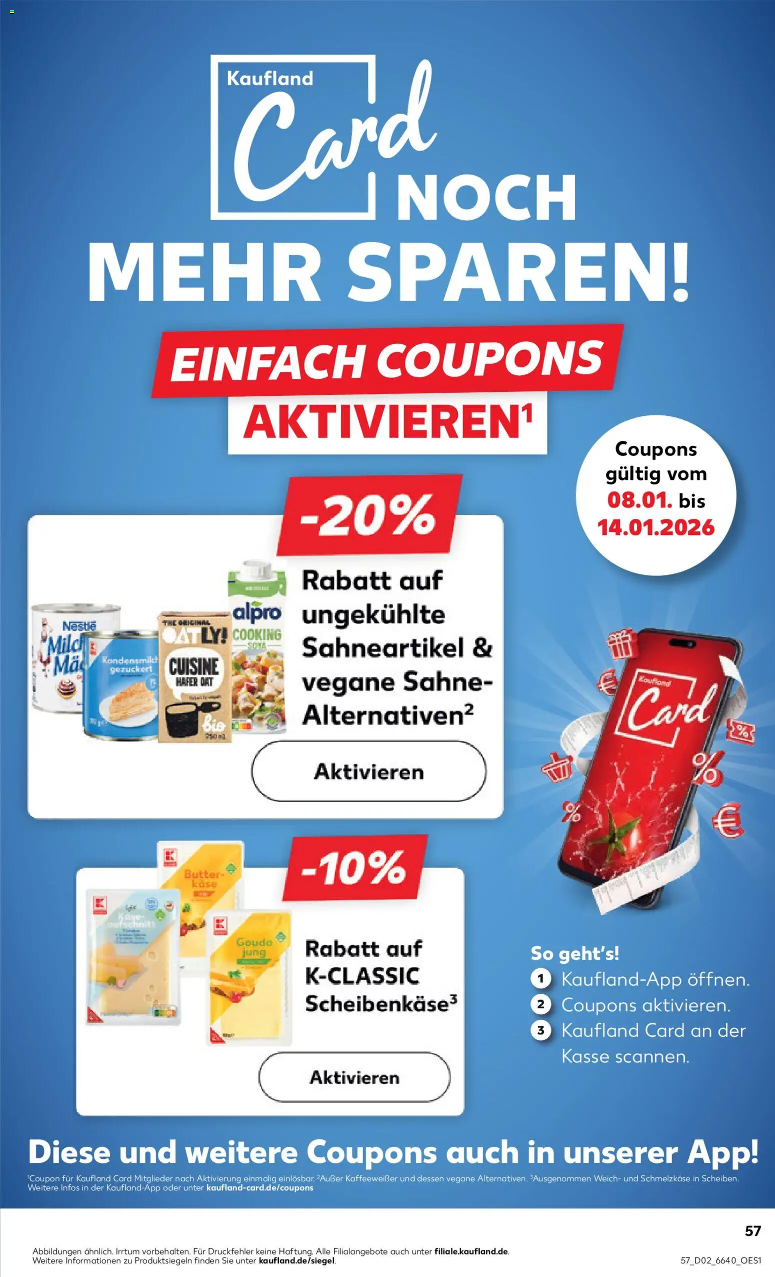 Kaufland prospekt Speyer	 – gültig ab 08.01.2026 | Seite: 57 | Produkte: Milch, Butter, Alpro, Sahne