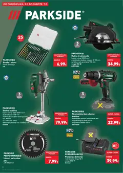 PARKSIDE® Stolna bušilica, brzina vrtnje 500-2600 min-1 dužina hoda 0-70 mm maksimalna dubina bušenja drvo cca. 40mm a u čelik cca. 13mm dimenzije postolja cca. 32x30,5 cm komad - Pregled kataloga iz trgovine Kaufland, vrijedi od 04.02.2026 | Stranica: 2