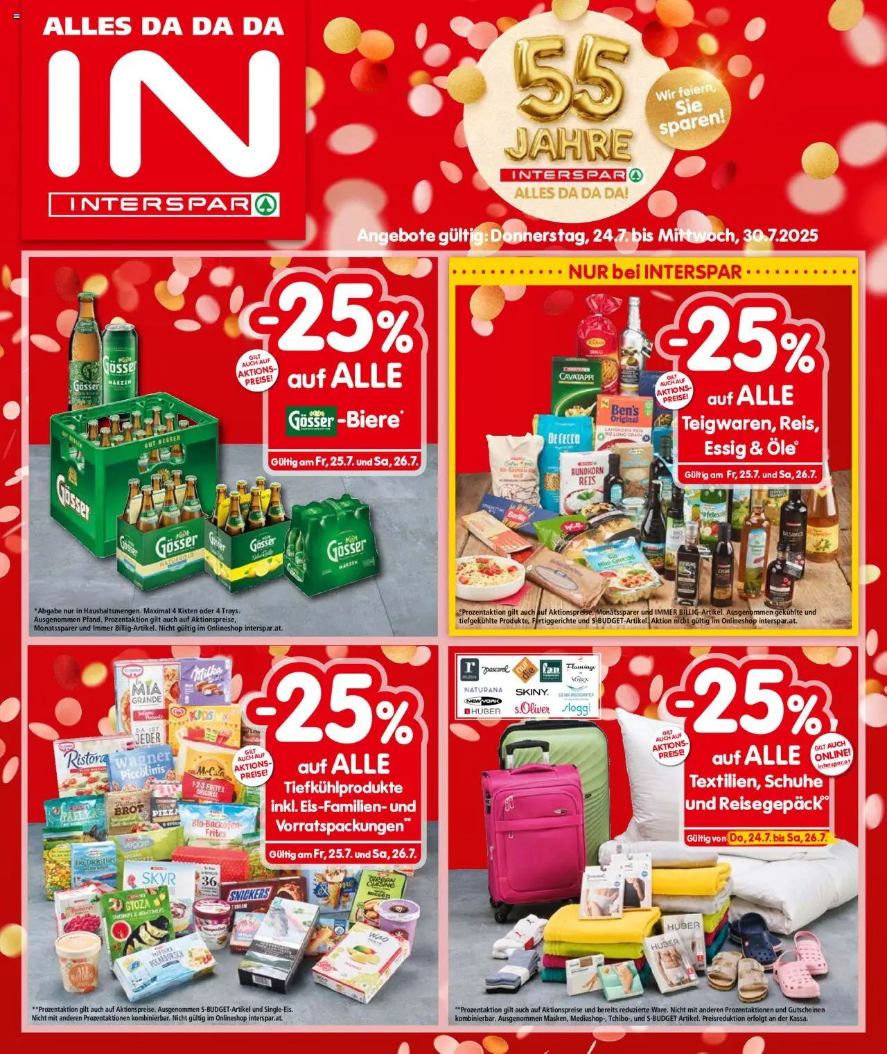 Interspar Flugblatt - Vorarlberg gültig ab 24.07.2025 | Seite: 1 | Produkte: Fertiggerichte, Mango, Brot, Reis