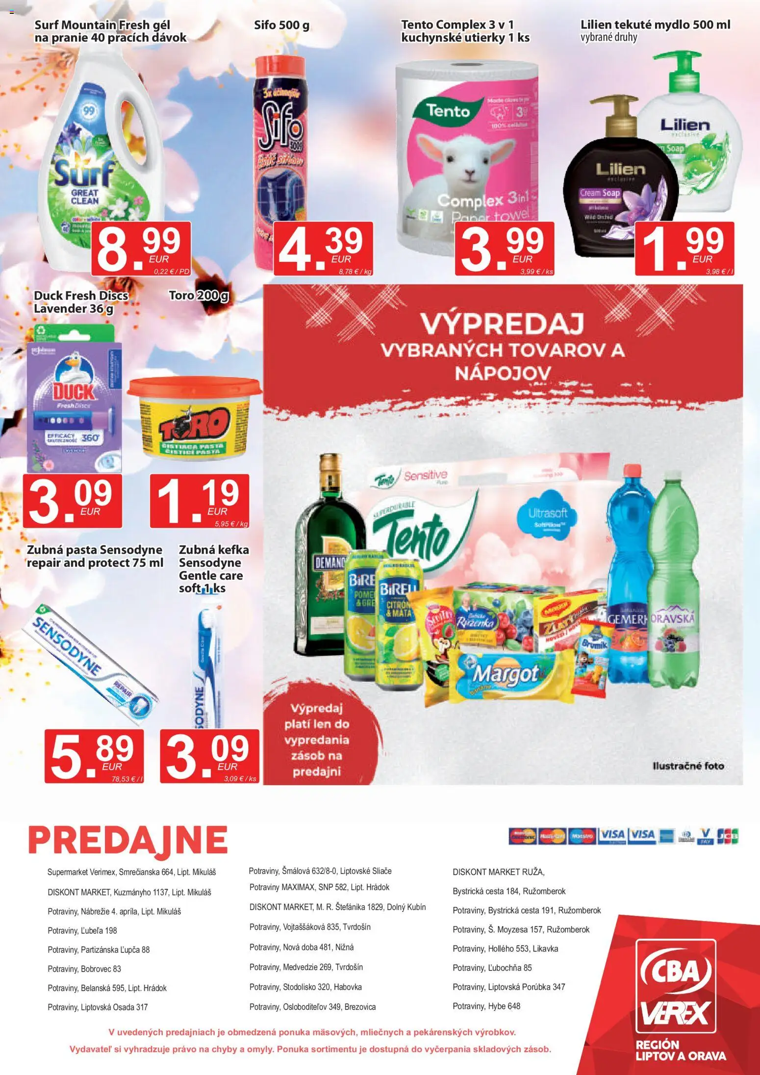 Nové CBA Verex akcie – leták je platný od 16.04.2026 | Strana: 12 | Produkty: Zubná kefka, Birell, Mydlo