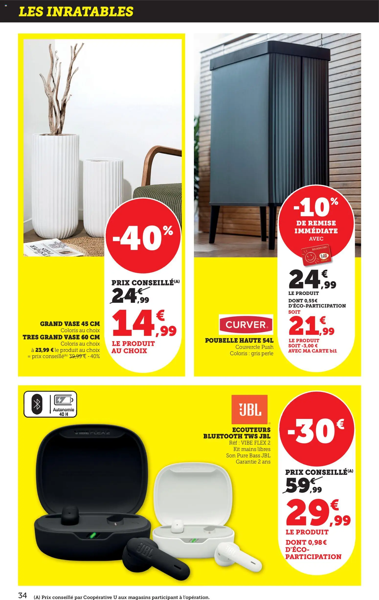 {H1} | Page: 34 | Produits: Écouteurs, Poubelle, Vase